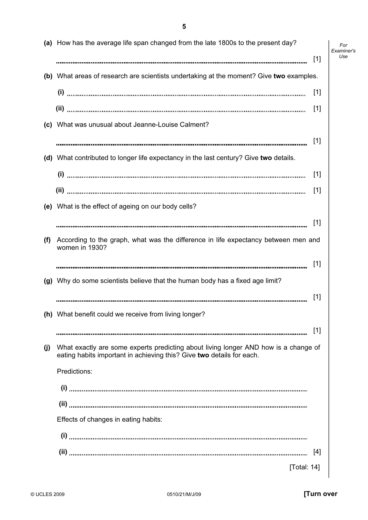 Cambridge IGCSE English - Second Language (oral endorsement) 0510 2009 May/June Paper 2 · Variant 1 question paper, page 6 of 33