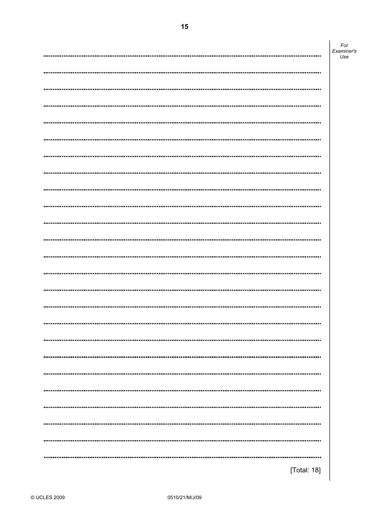 Cambridge IGCSE English - Second Language (oral endorsement) 0510 2009 May/June Paper 2 · Variant 1 question paper, page 16 of 33