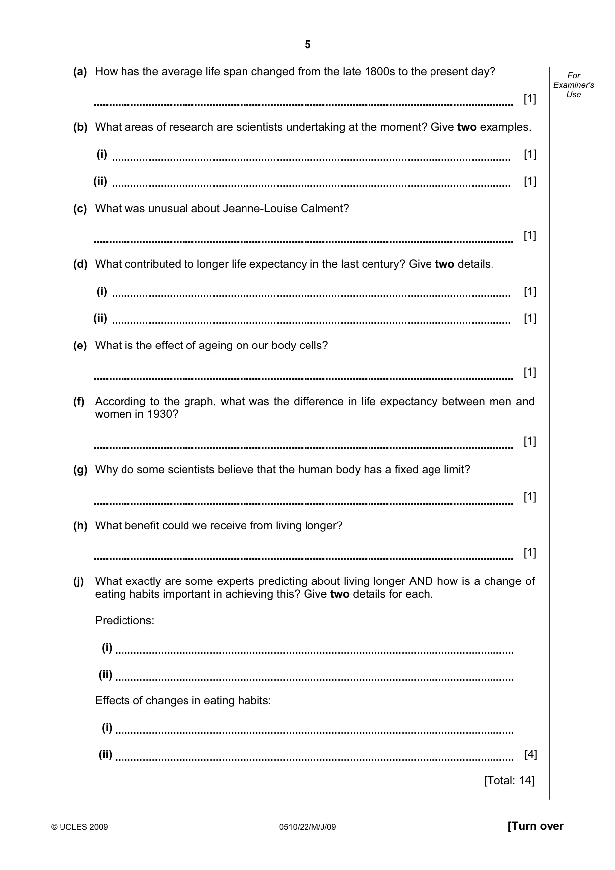Cambridge IGCSE English - Second Language (oral endorsement) 0510 2009 May/June Paper 2 · Variant 1 question paper, page 22 of 33