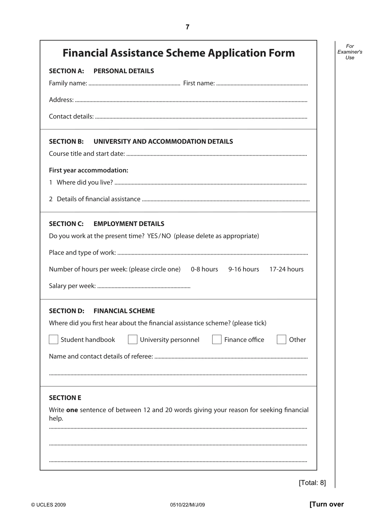 Cambridge IGCSE English - Second Language (oral endorsement) 0510 2009 May/June Paper 2 · Variant 1 question paper, page 24 of 33
