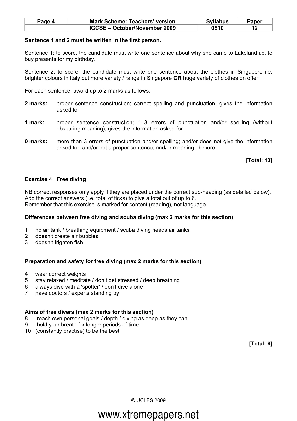 Mark scheme, page 4 of 7