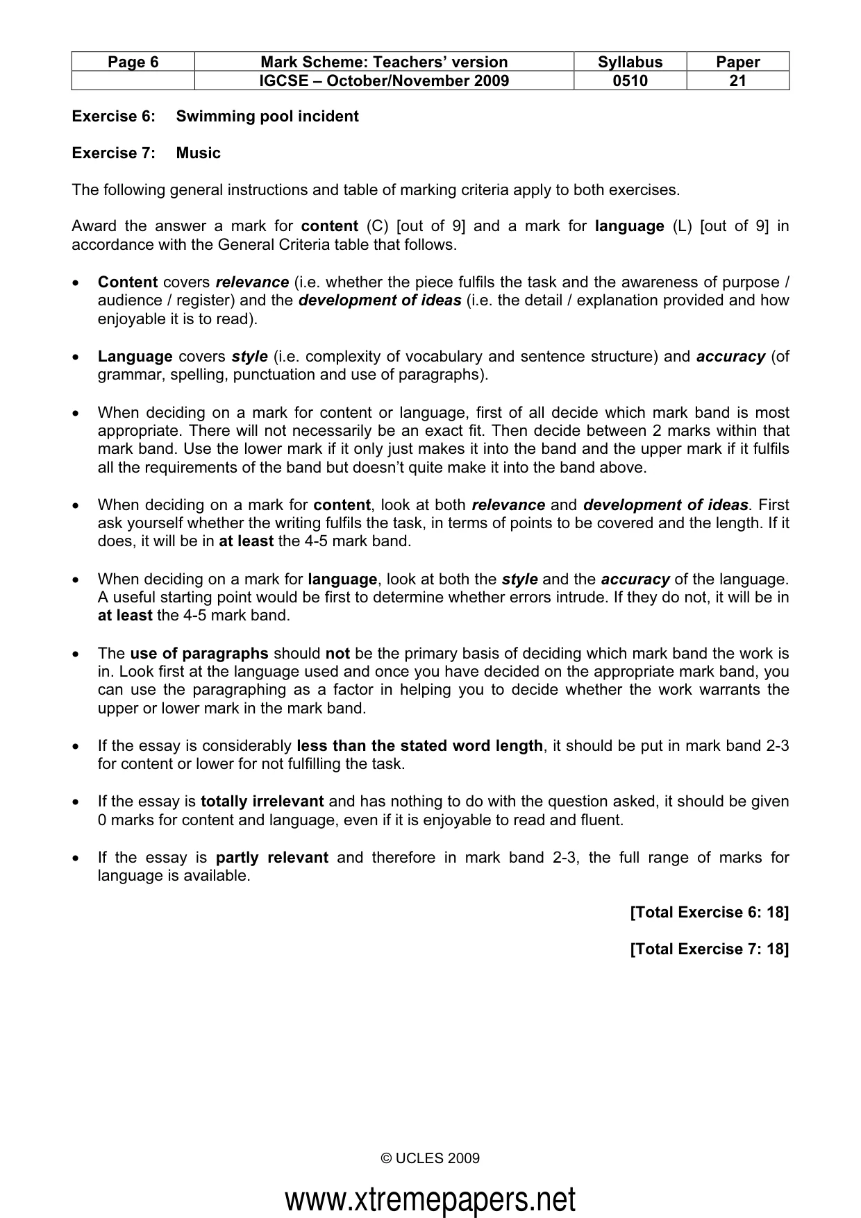 Mark scheme, page 6 of 8