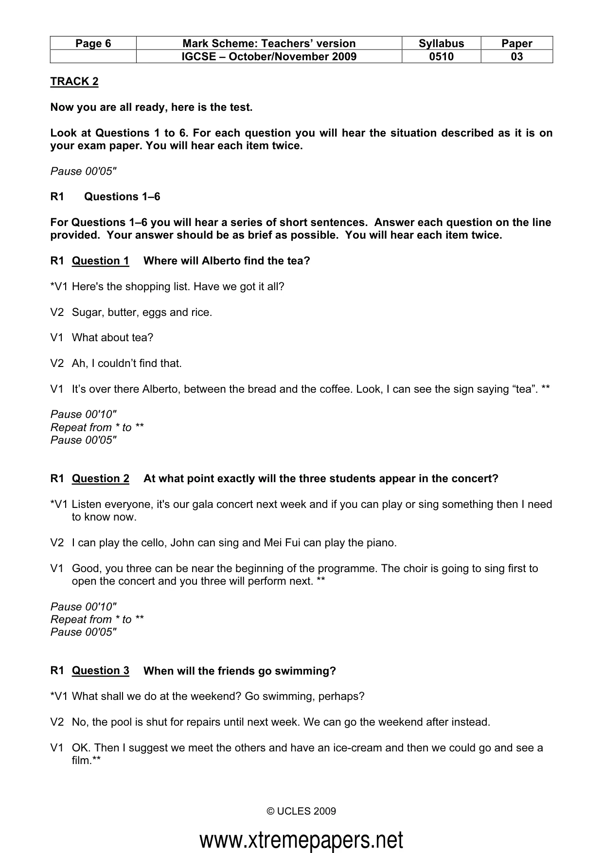 Mark scheme, page 6 of 13