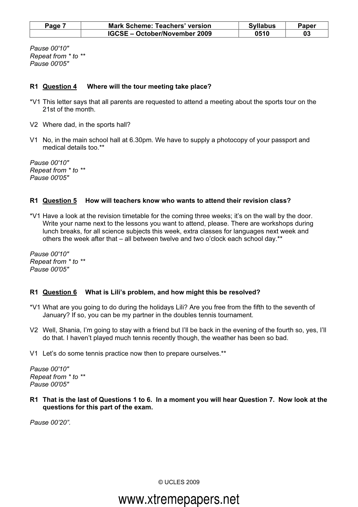 Mark scheme, page 7 of 13