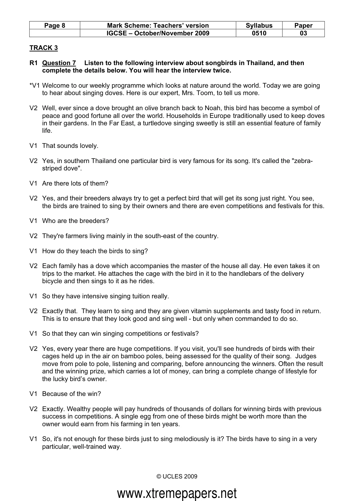 Mark scheme, page 8 of 13
