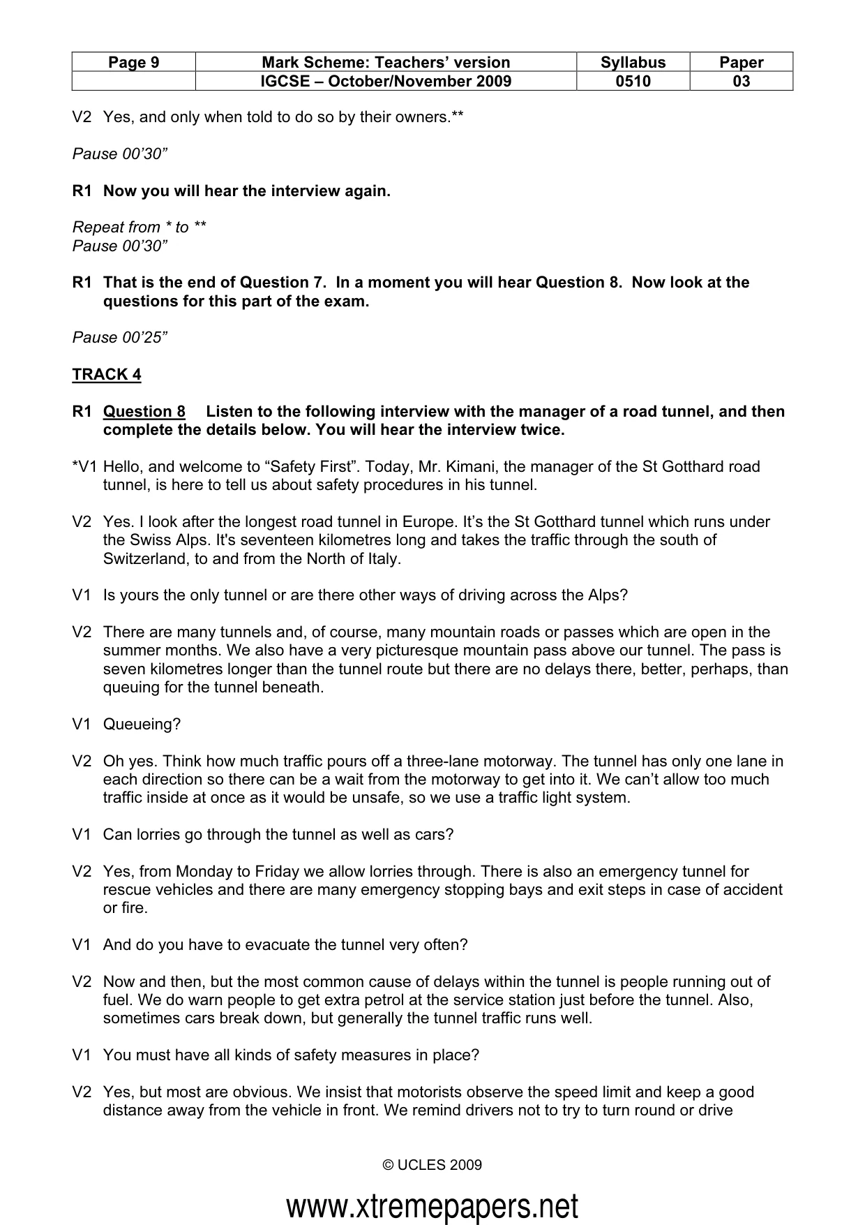 Mark scheme, page 9 of 13