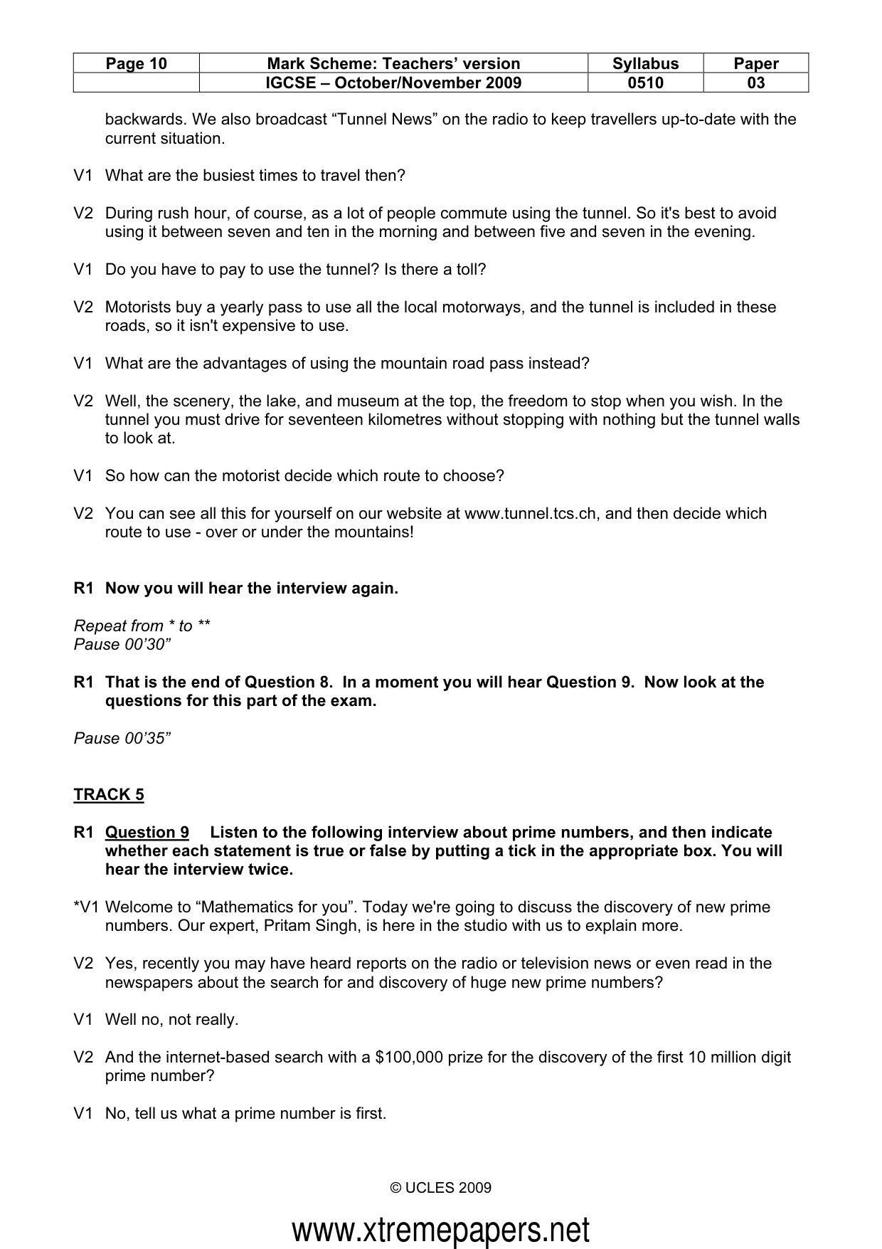 Mark scheme, page 10 of 13