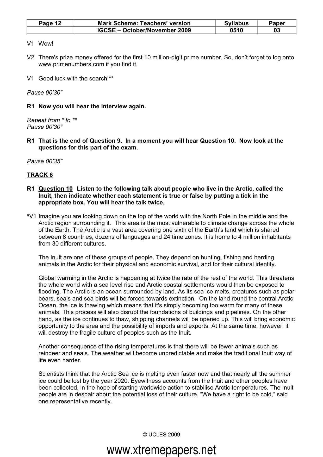Mark scheme, page 12 of 13