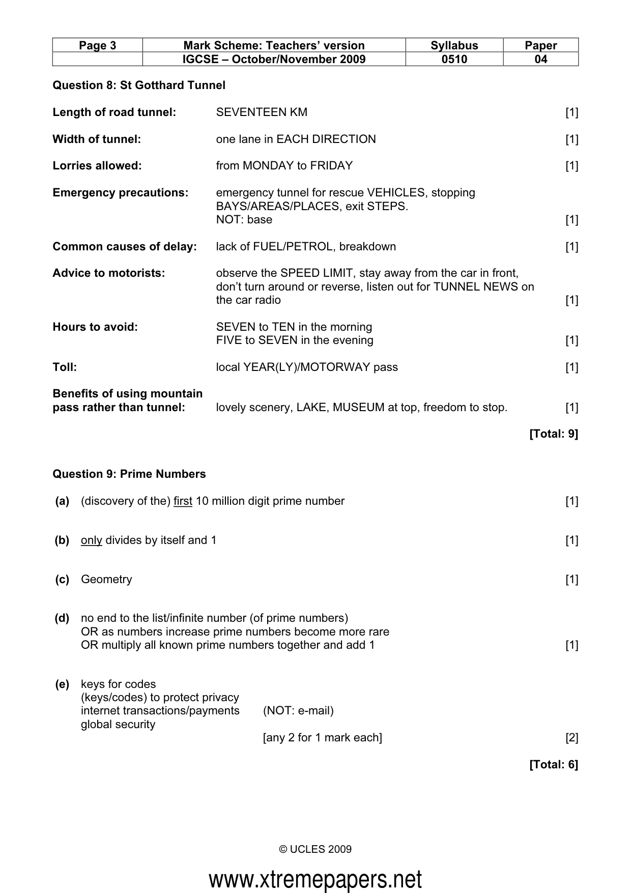 Mark scheme, page 3 of 13