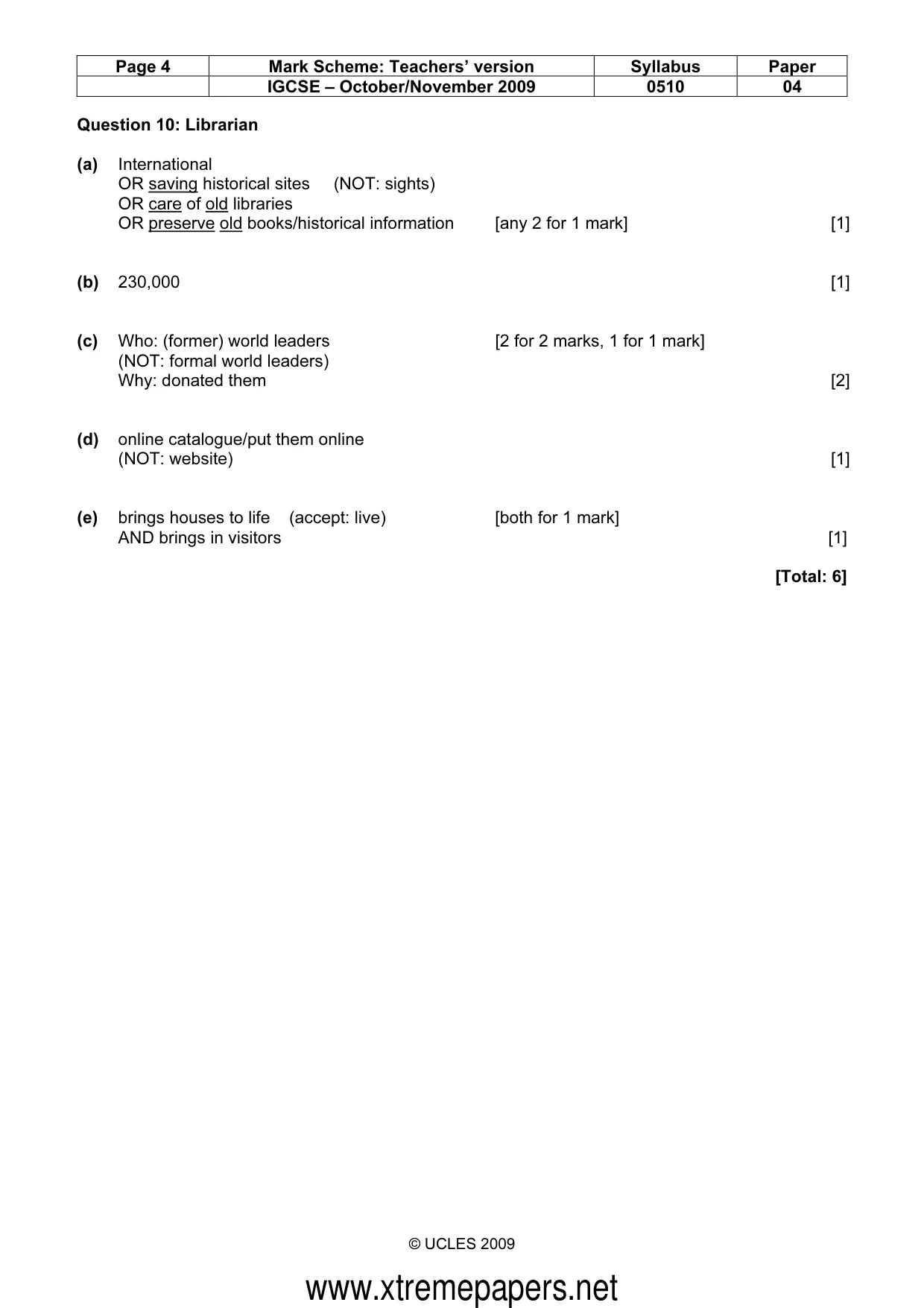 Mark scheme, page 4 of 13