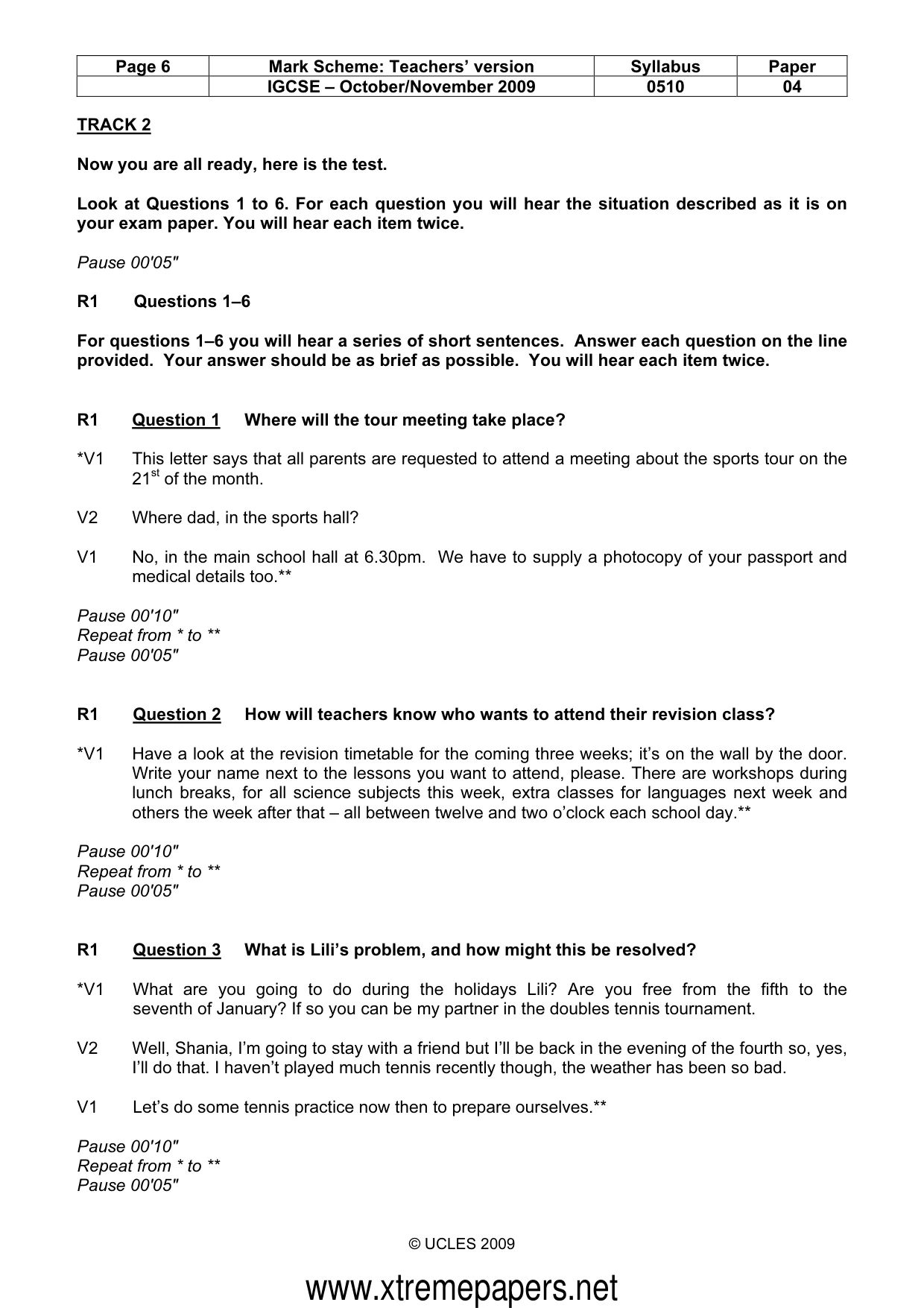 Mark scheme, page 6 of 13