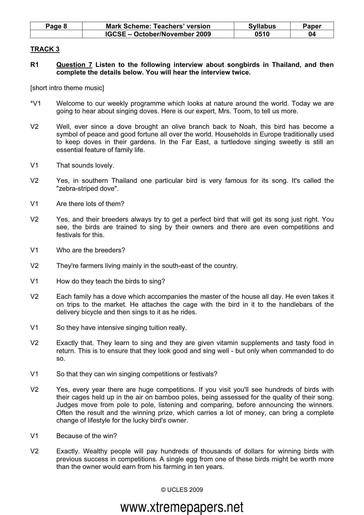 Mark scheme, page 8 of 13