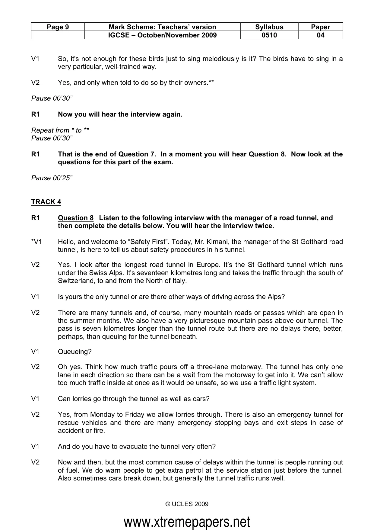 Mark scheme, page 9 of 13