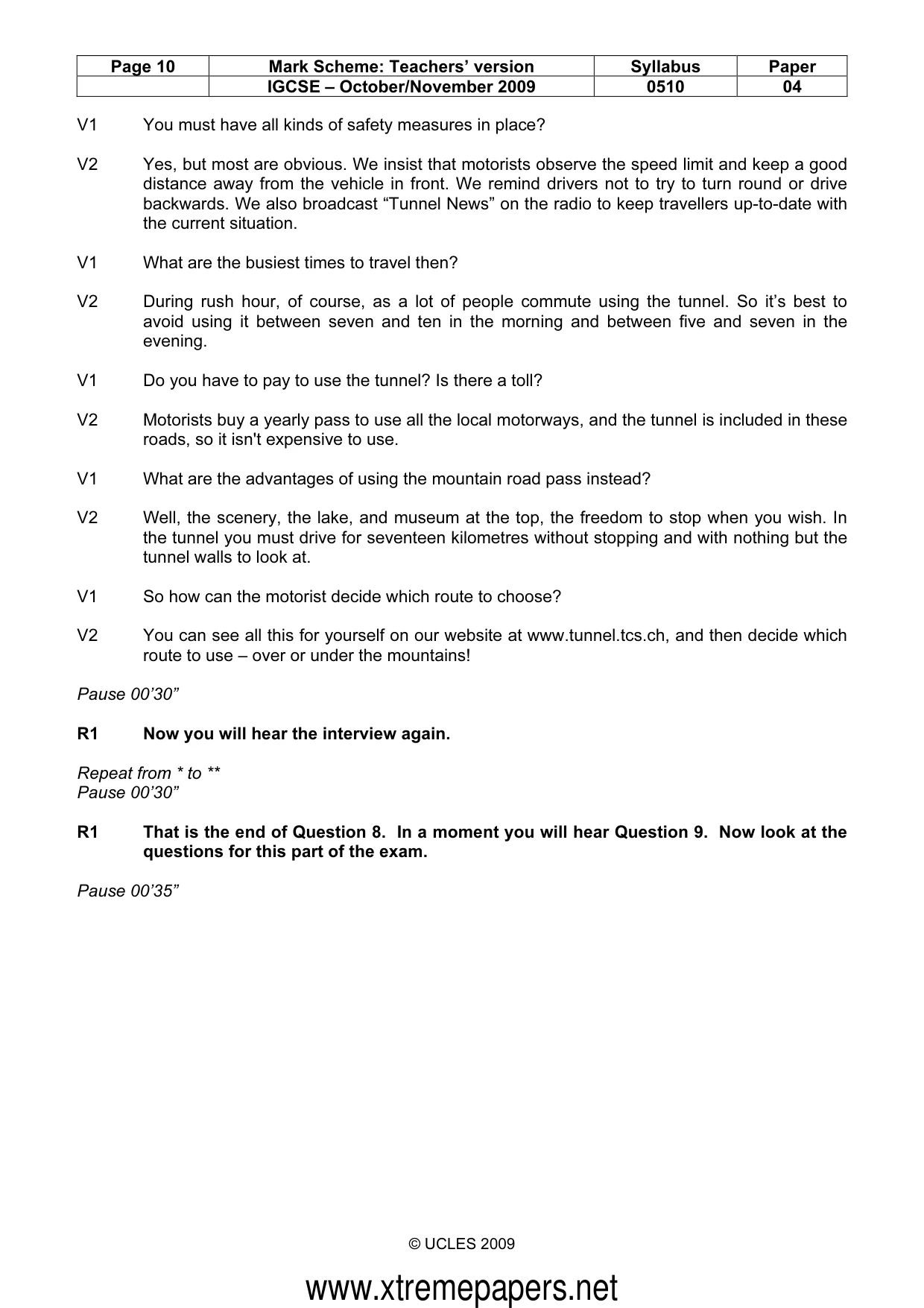 Mark scheme, page 10 of 13