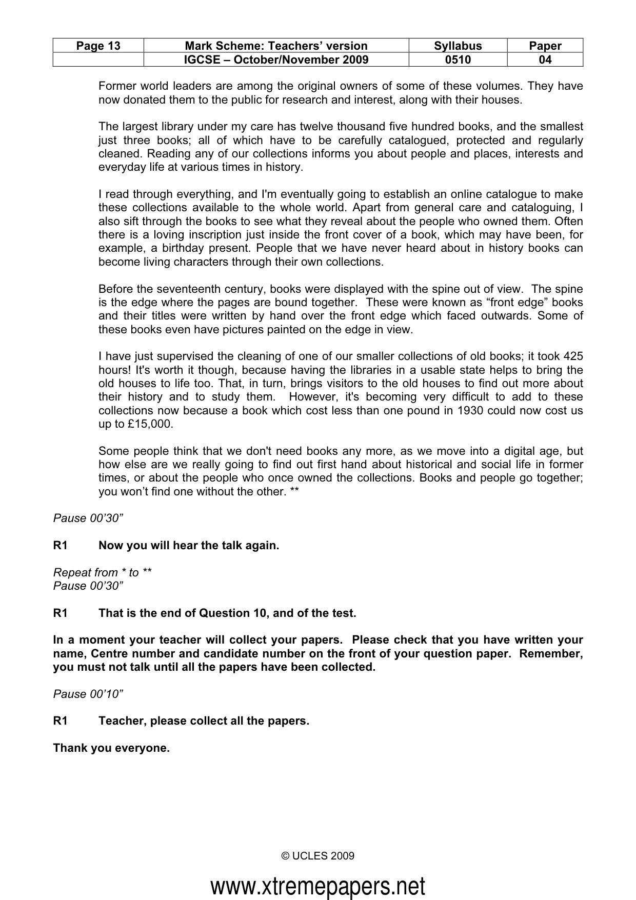 Mark scheme, page 13 of 13