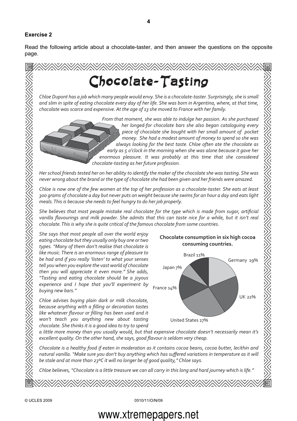Cambridge IGCSE English - Second Language (oral endorsement) 0510 2009 Oct/Nov Paper 1 · Variant 1 question paper, page 4 of 16