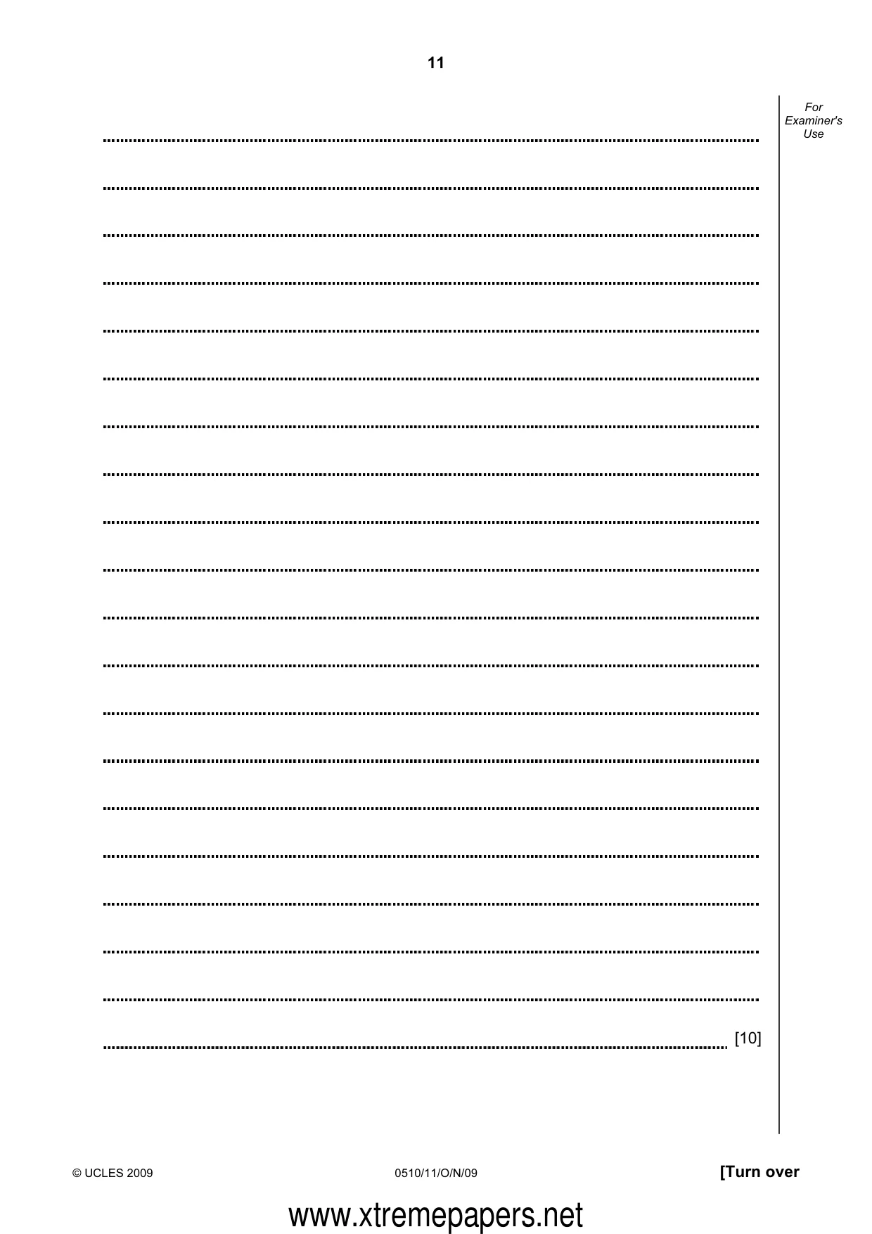 Cambridge IGCSE English - Second Language (oral endorsement) 0510 2009 Oct/Nov Paper 1 · Variant 1 question paper, page 11 of 16