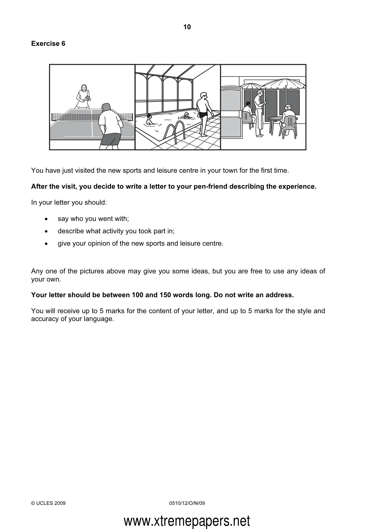 Cambridge IGCSE English - Second Language (oral endorsement) 0510 2009 Oct/Nov Paper 1 · Variant 2 question paper, page 10 of 16