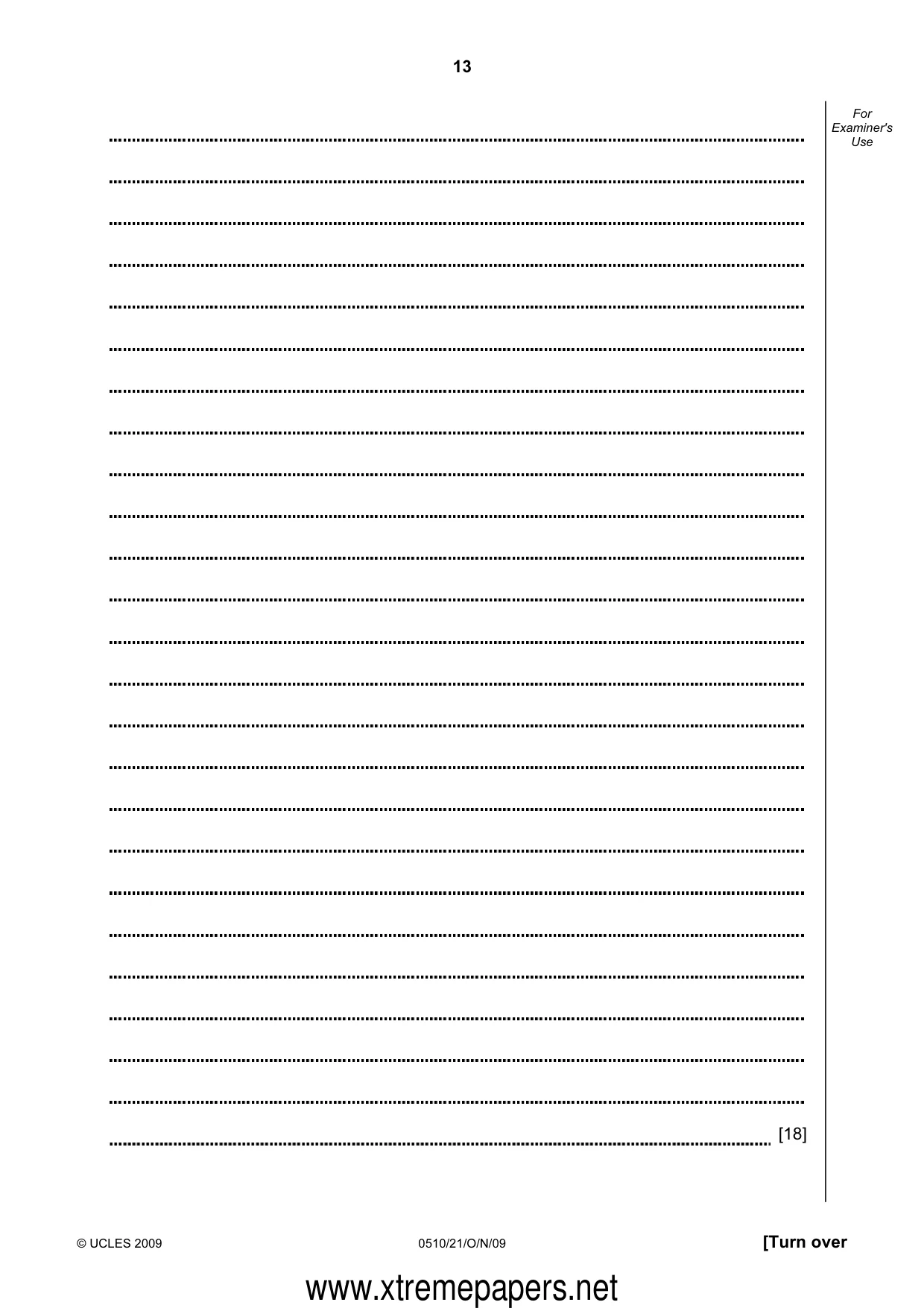 Cambridge IGCSE English - Second Language (oral endorsement) 0510 2009 Oct/Nov Paper 2 · Variant 1 question paper, page 13 of 16