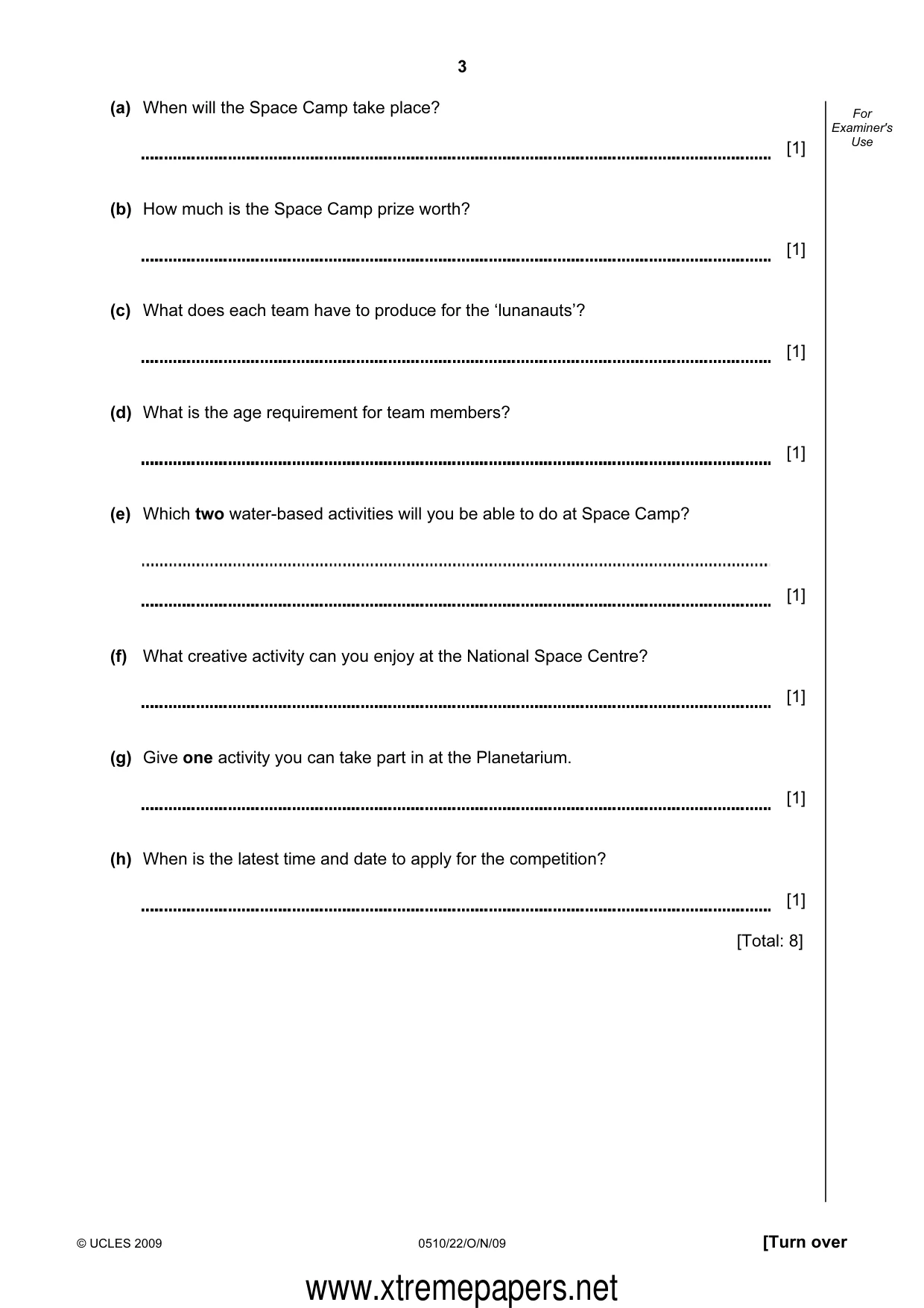 Cambridge IGCSE English - Second Language (oral endorsement) 0510 2009 Oct/Nov Paper 2 · Variant 2 question paper, page 3 of 16