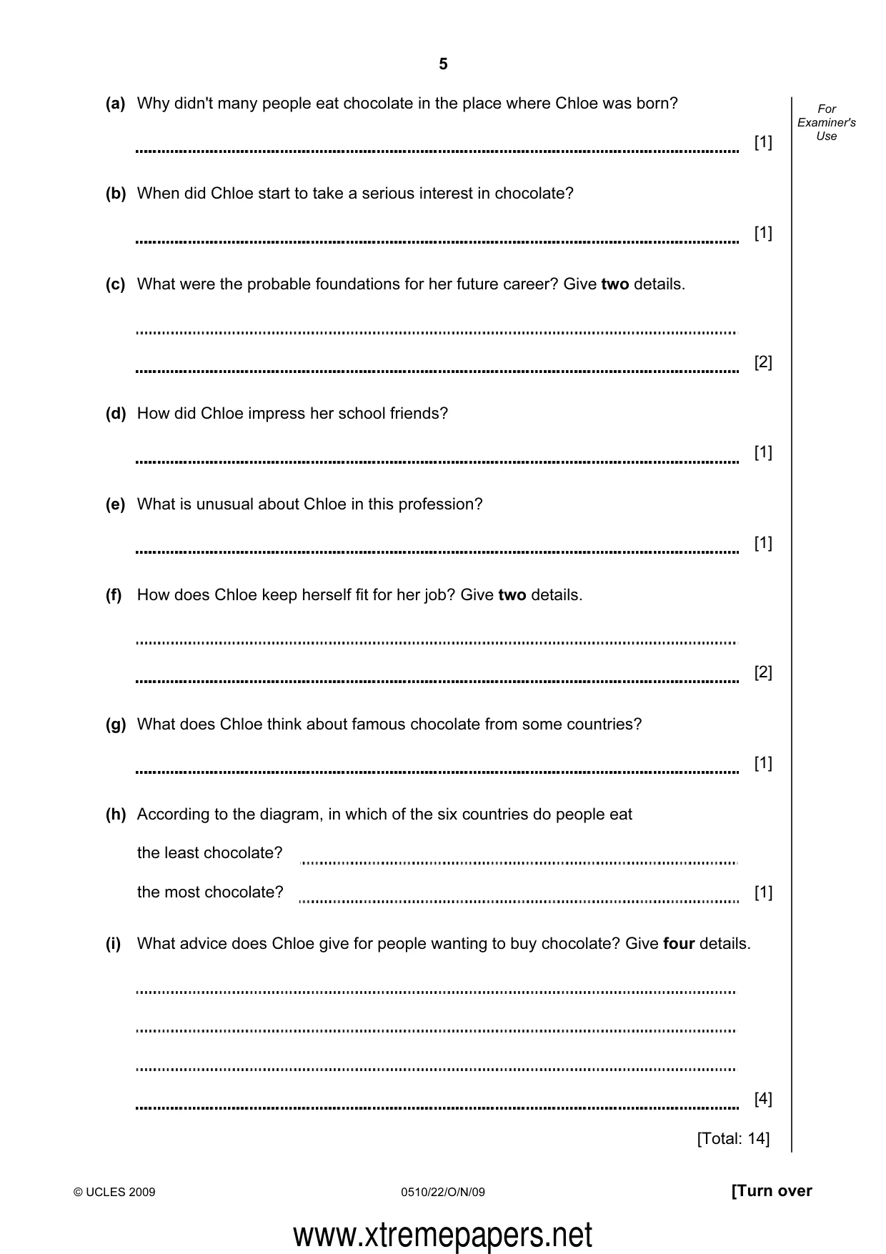 Cambridge IGCSE English - Second Language (oral endorsement) 0510 2009 Oct/Nov Paper 2 · Variant 2 question paper, page 5 of 16