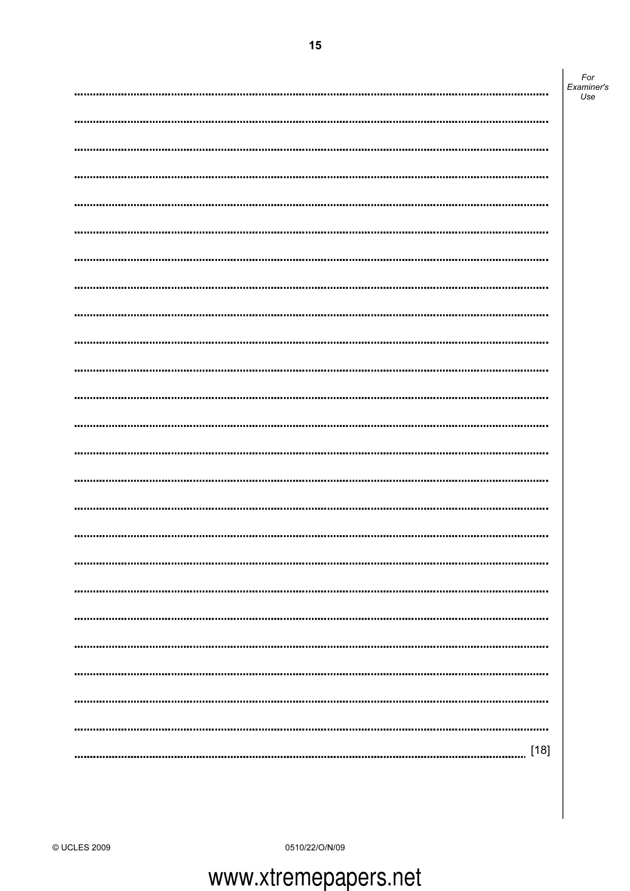 Cambridge IGCSE English - Second Language (oral endorsement) 0510 2009 Oct/Nov Paper 2 · Variant 2 question paper, page 15 of 16