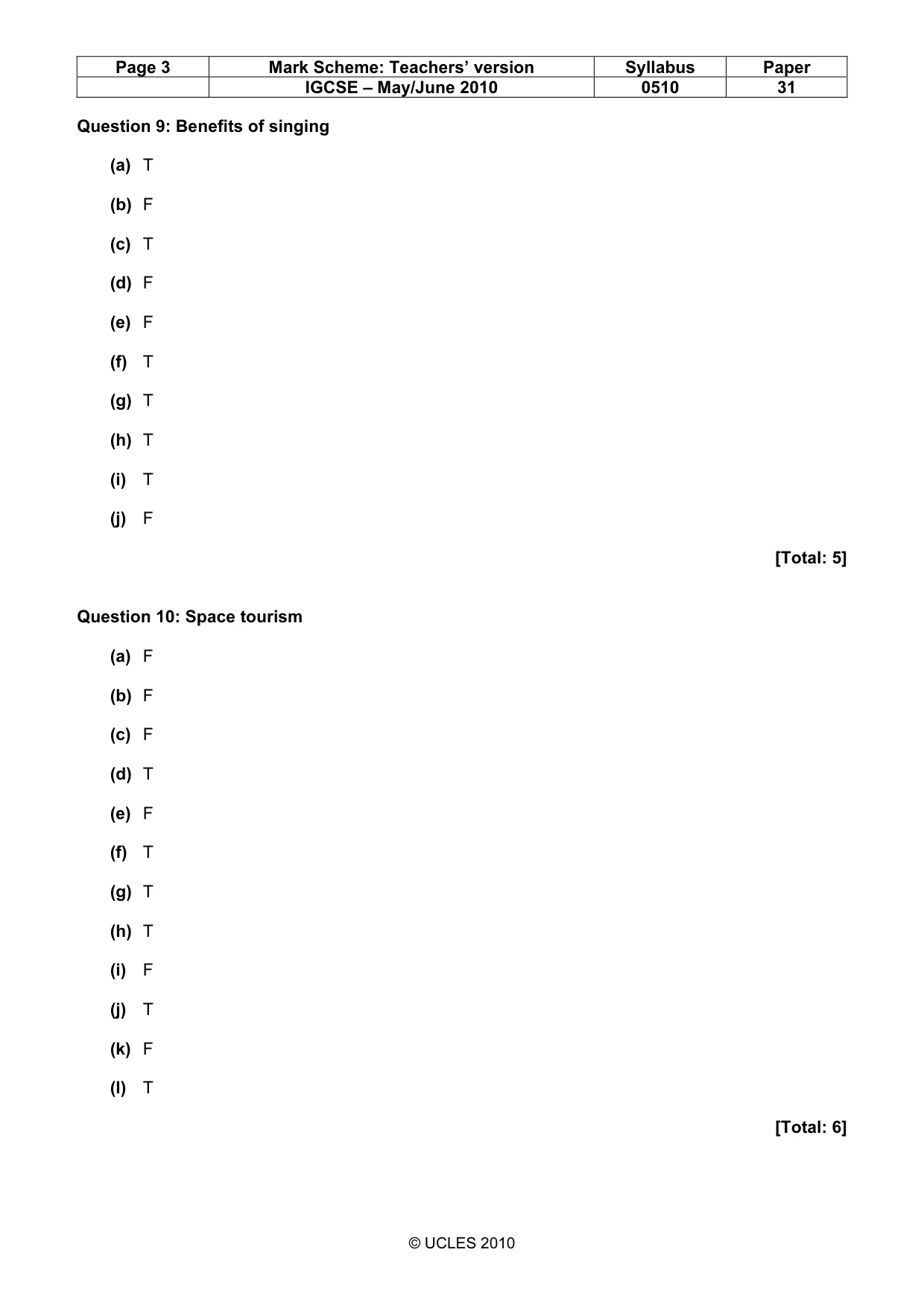Mark scheme, page 3 of 12