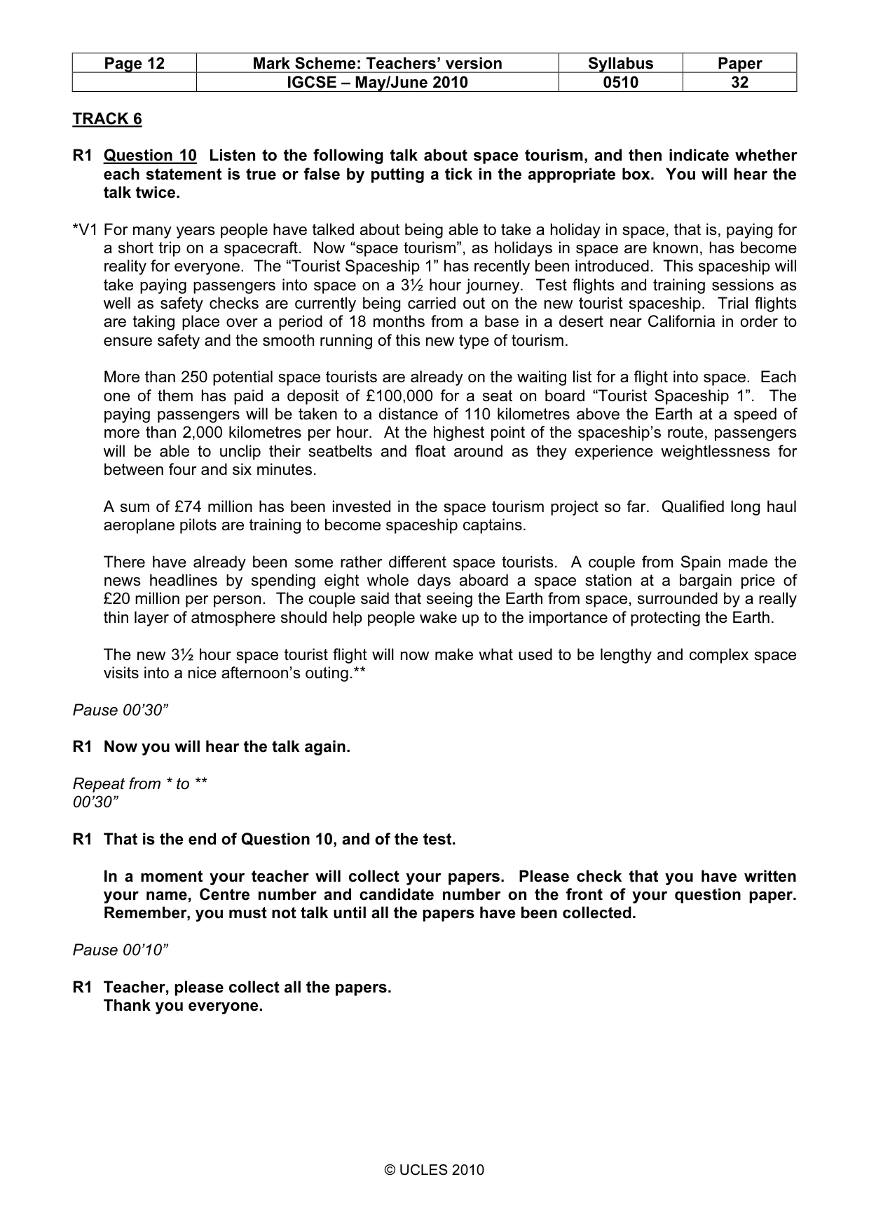 Mark scheme, page 12 of 12