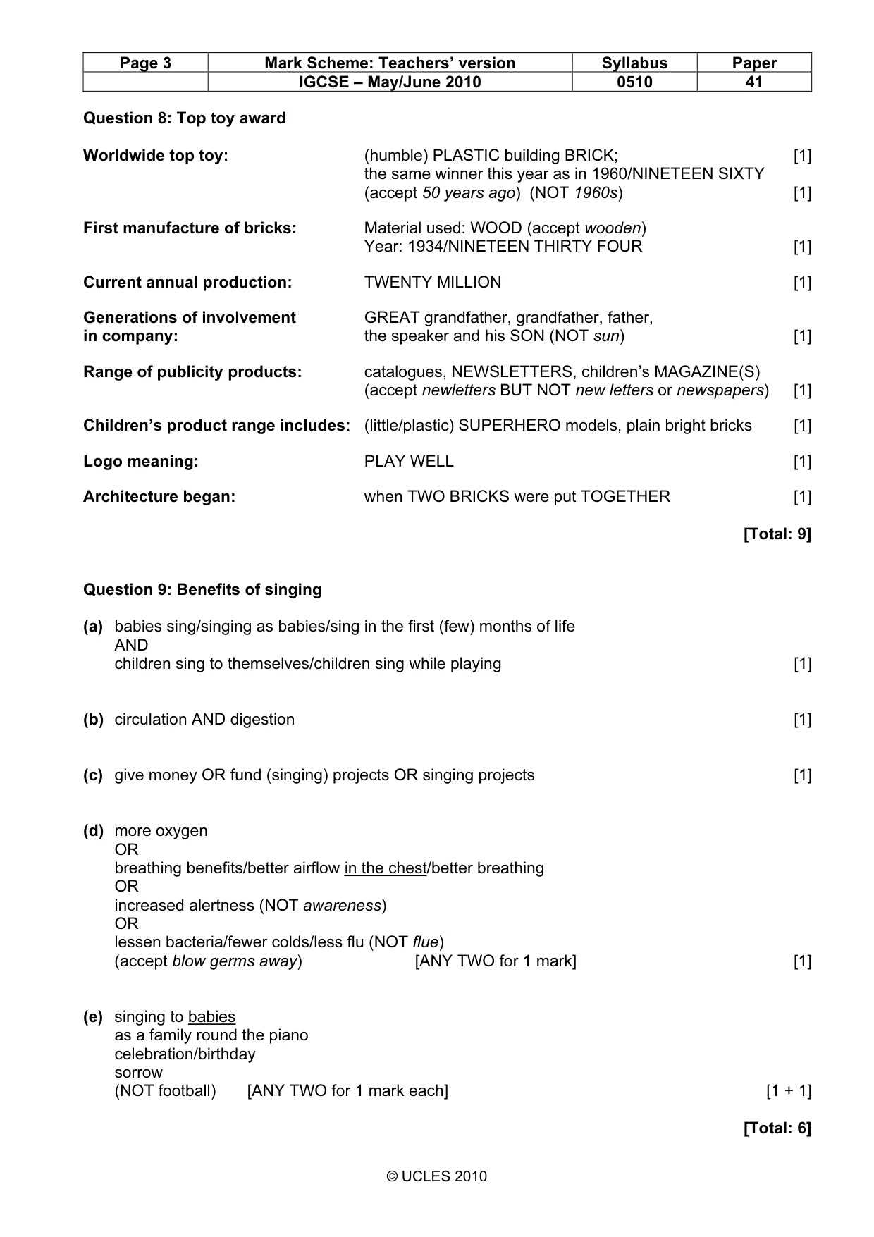 Mark scheme, page 3 of 13