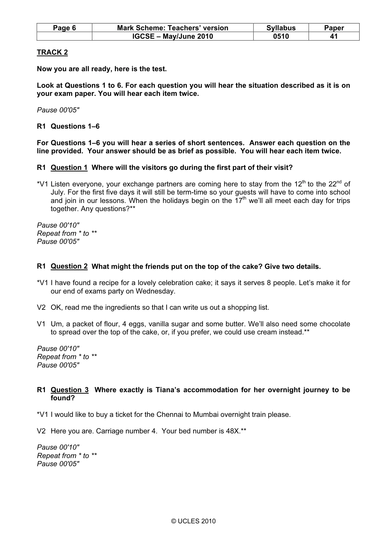 Mark scheme, page 6 of 13