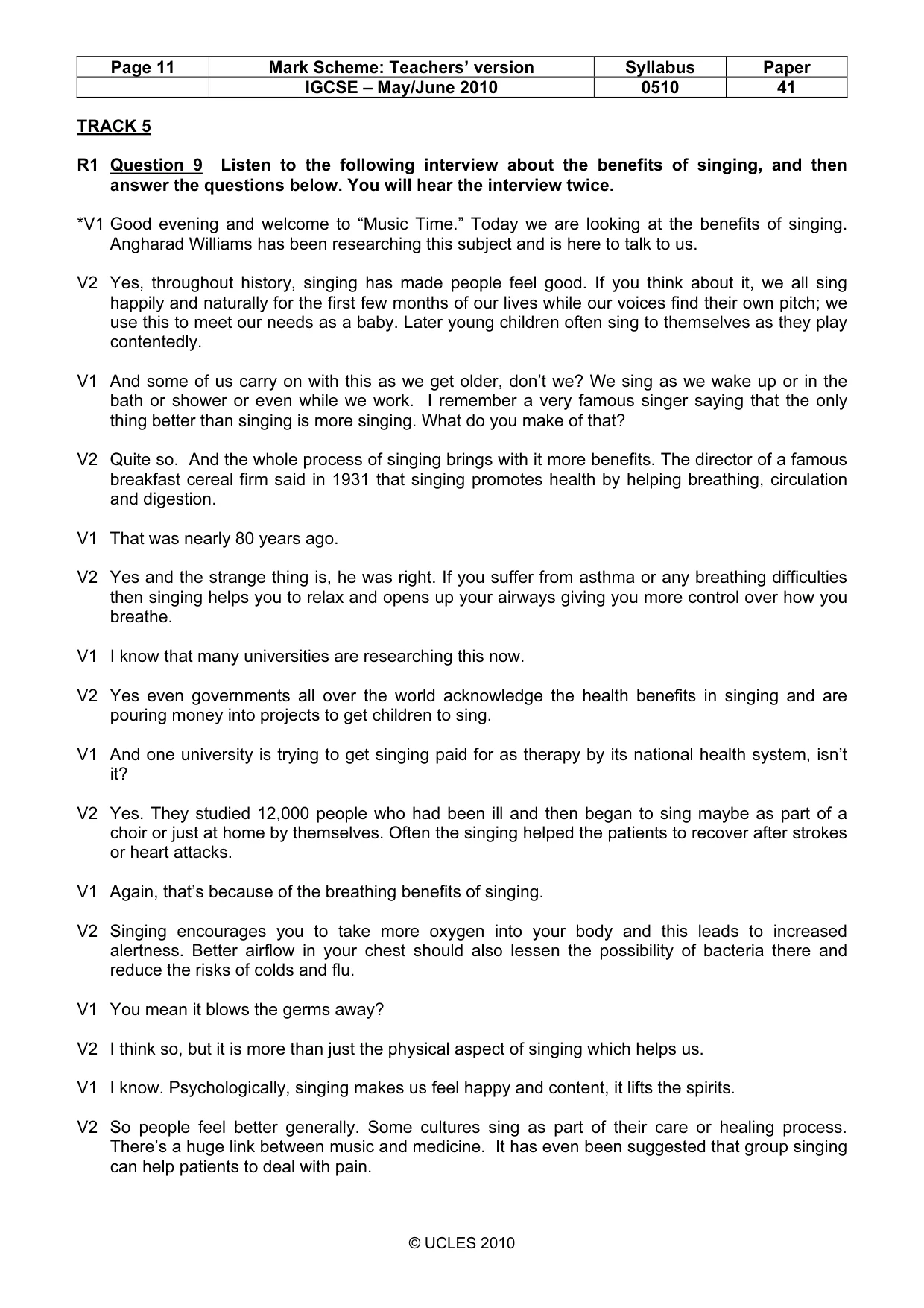 Mark scheme, page 11 of 13