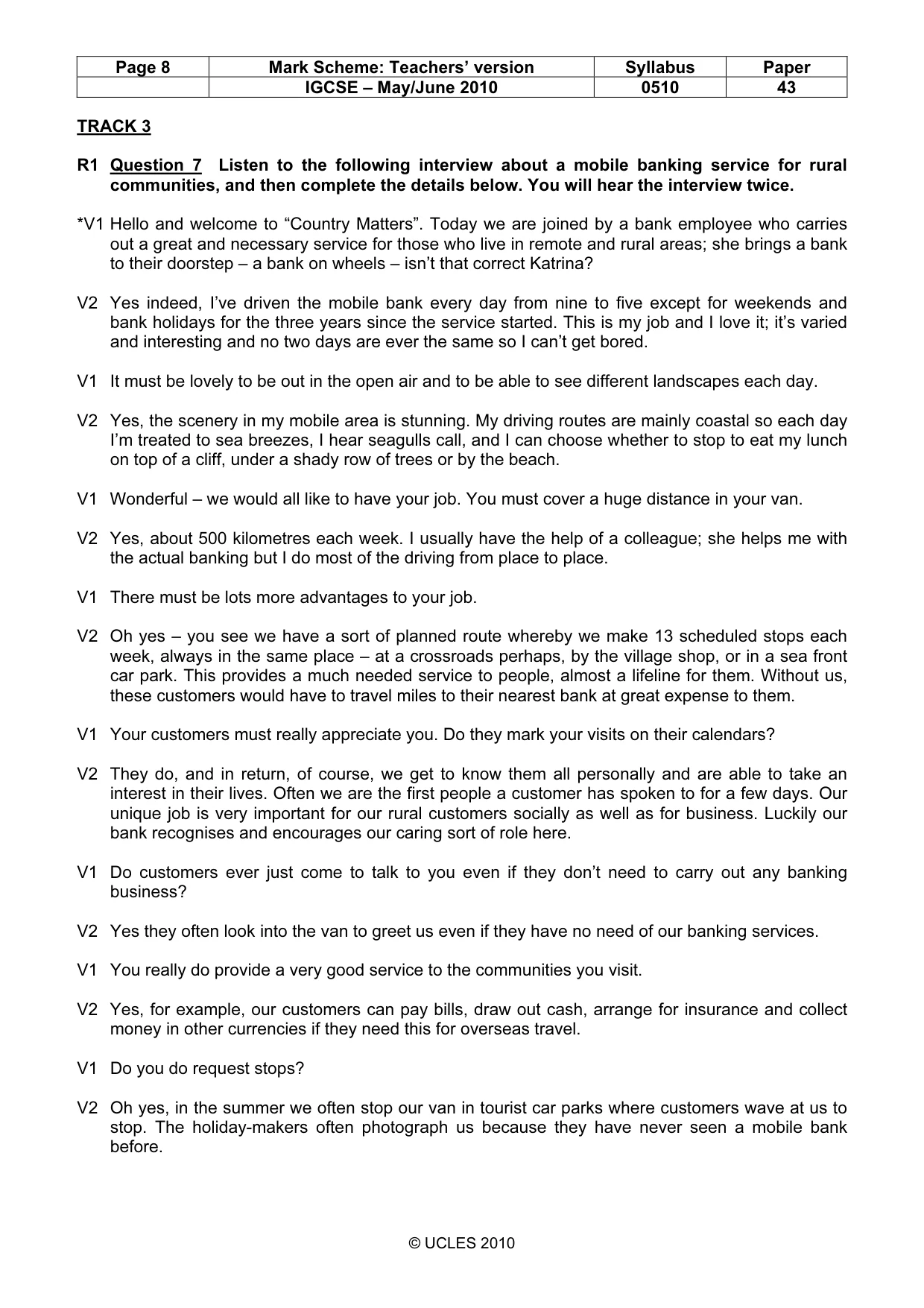 Mark scheme, page 8 of 13
