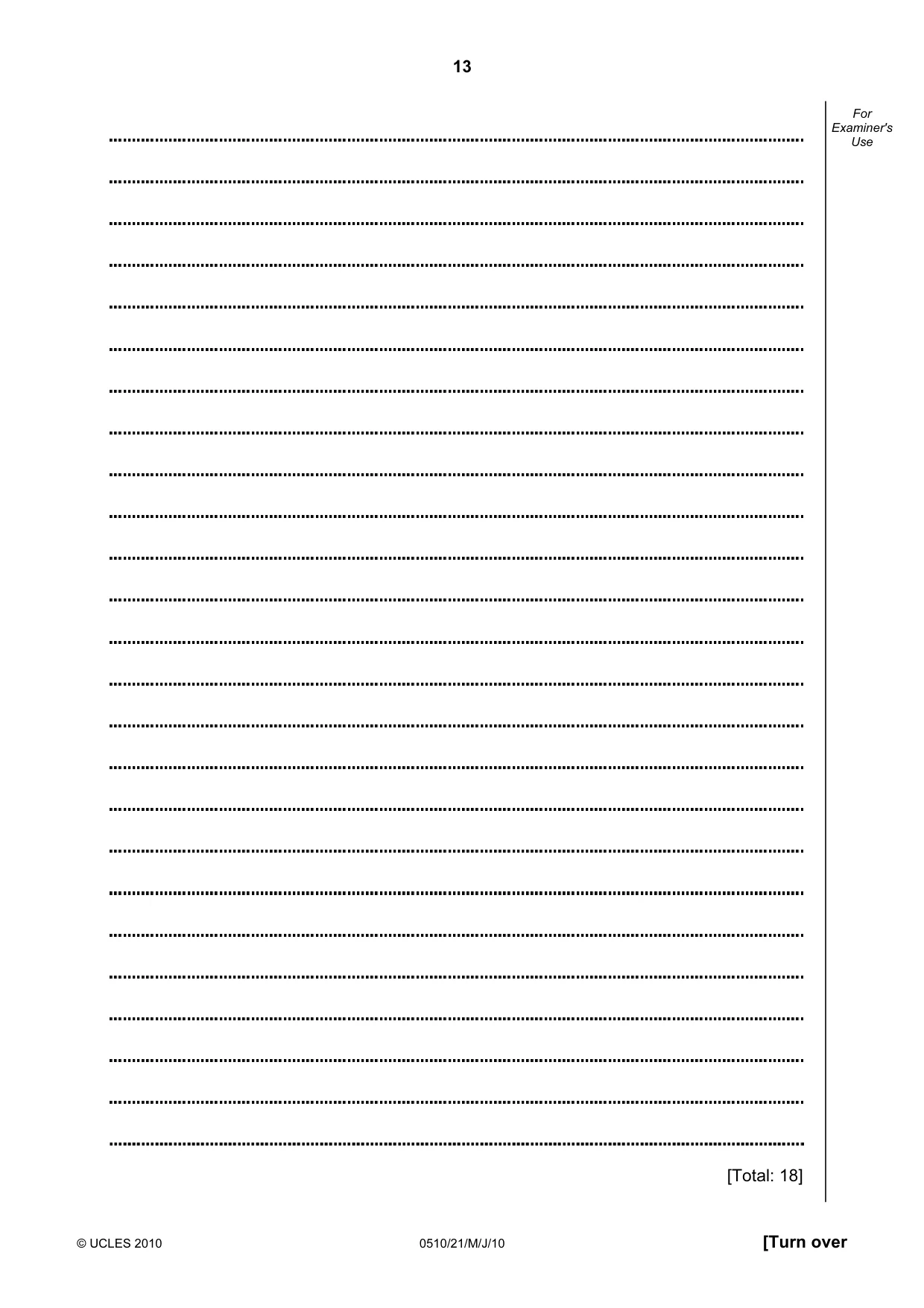 Cambridge IGCSE English - Second Language (oral endorsement) 0510 2010 May/June Paper 2 · Variant 1 question paper, page 13 of 16