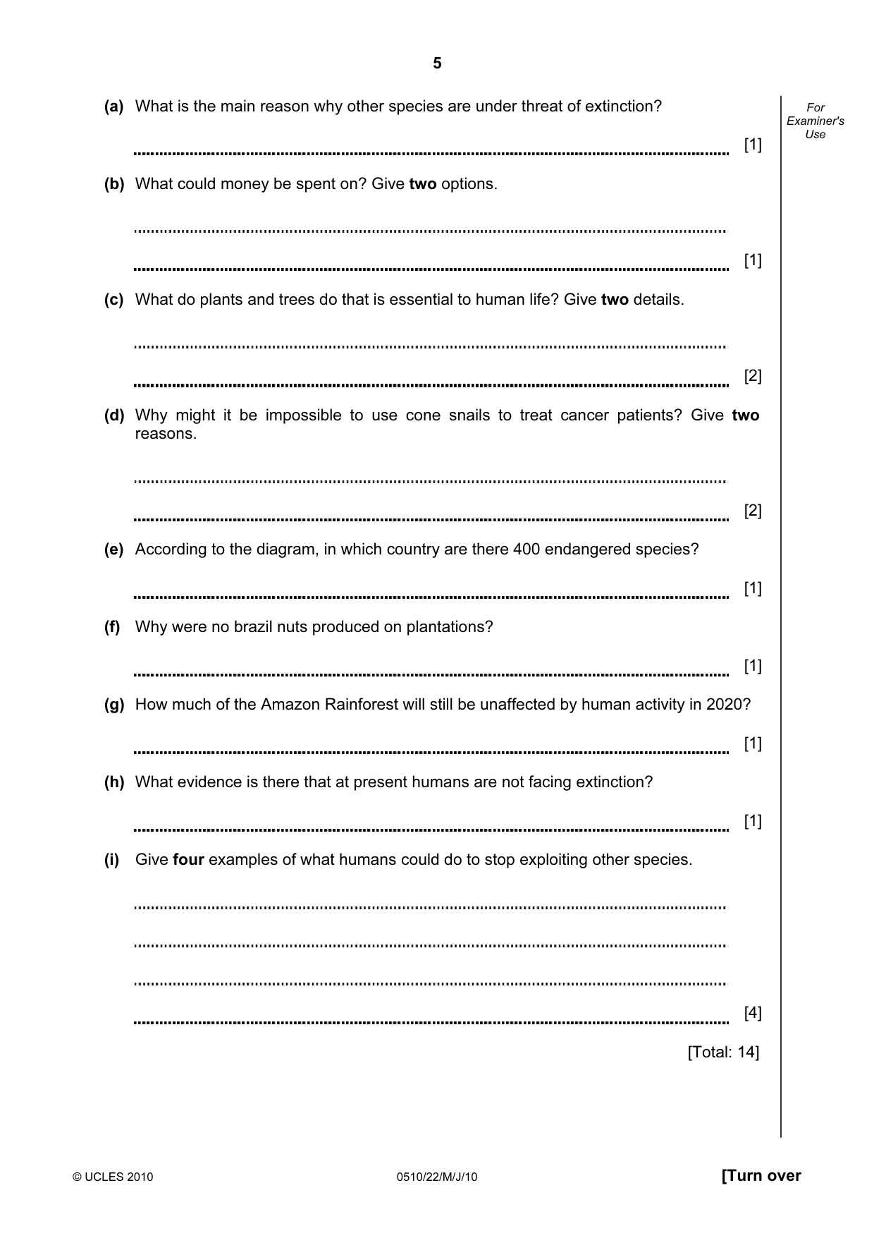 Cambridge IGCSE English - Second Language (oral endorsement) 0510 2010 May/June Paper 2 · Variant 2 question paper, page 5 of 16