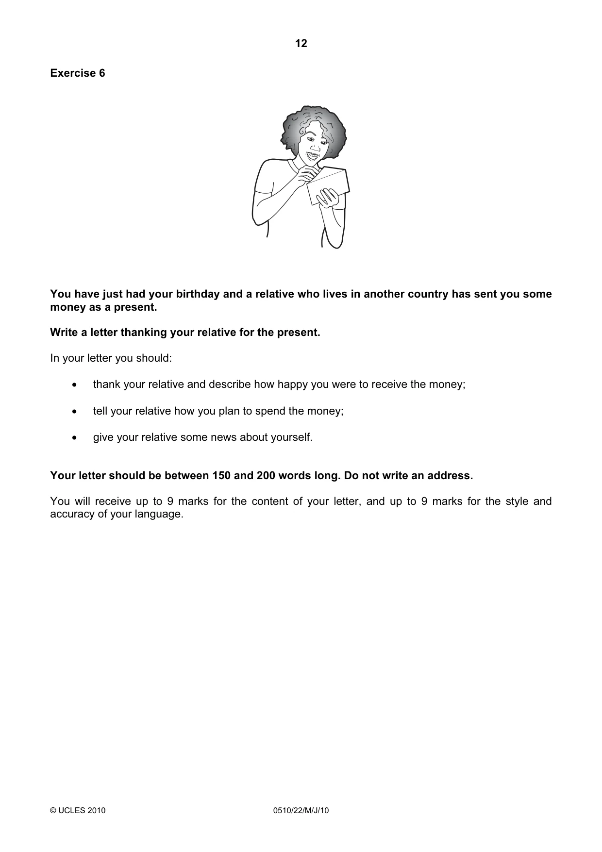 Cambridge IGCSE English - Second Language (oral endorsement) 0510 2010 May/June Paper 2 · Variant 2 question paper, page 12 of 16