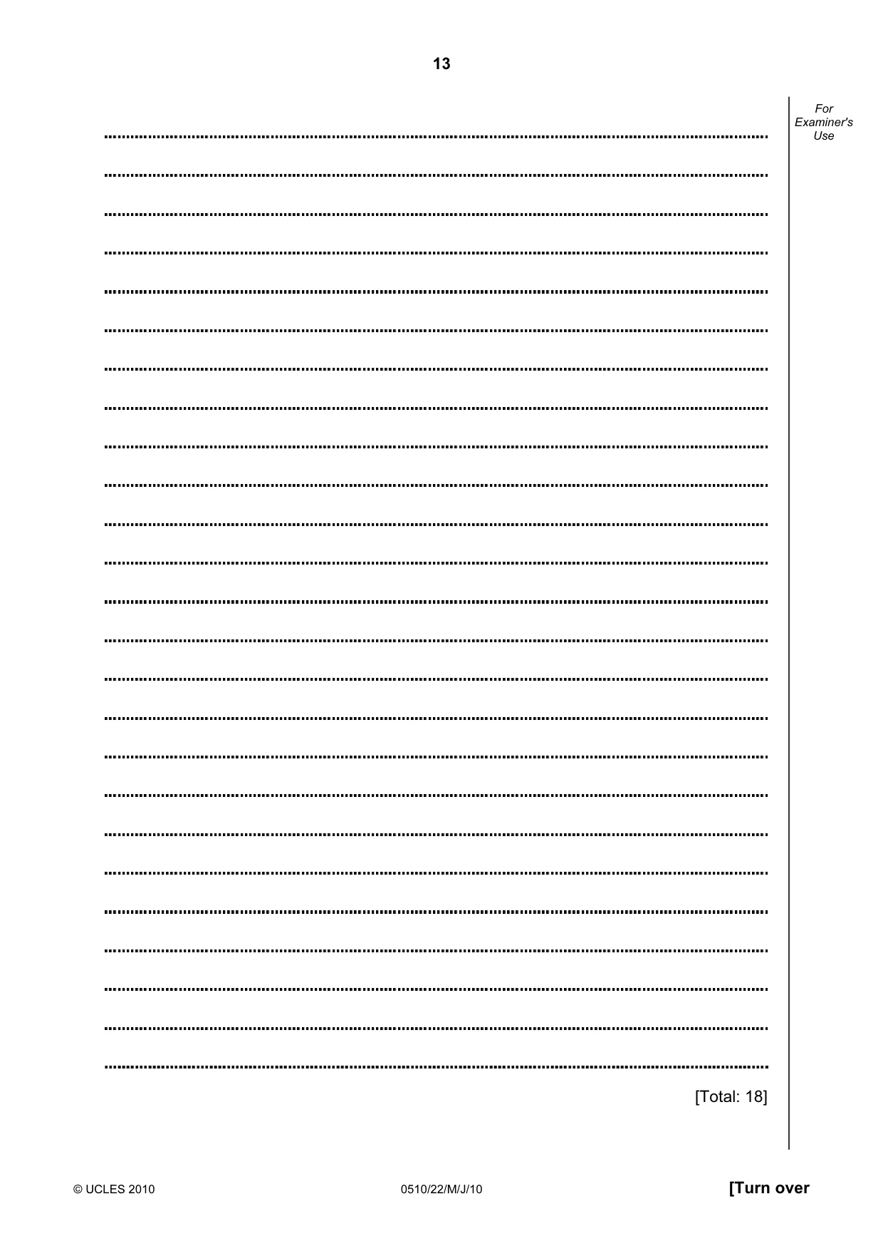 Cambridge IGCSE English - Second Language (oral endorsement) 0510 2010 May/June Paper 2 · Variant 2 question paper, page 13 of 16