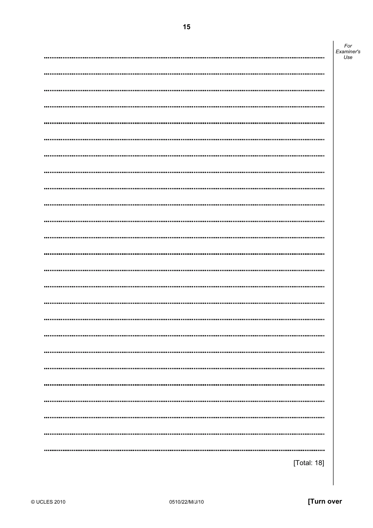 Cambridge IGCSE English - Second Language (oral endorsement) 0510 2010 May/June Paper 2 · Variant 2 question paper, page 15 of 16