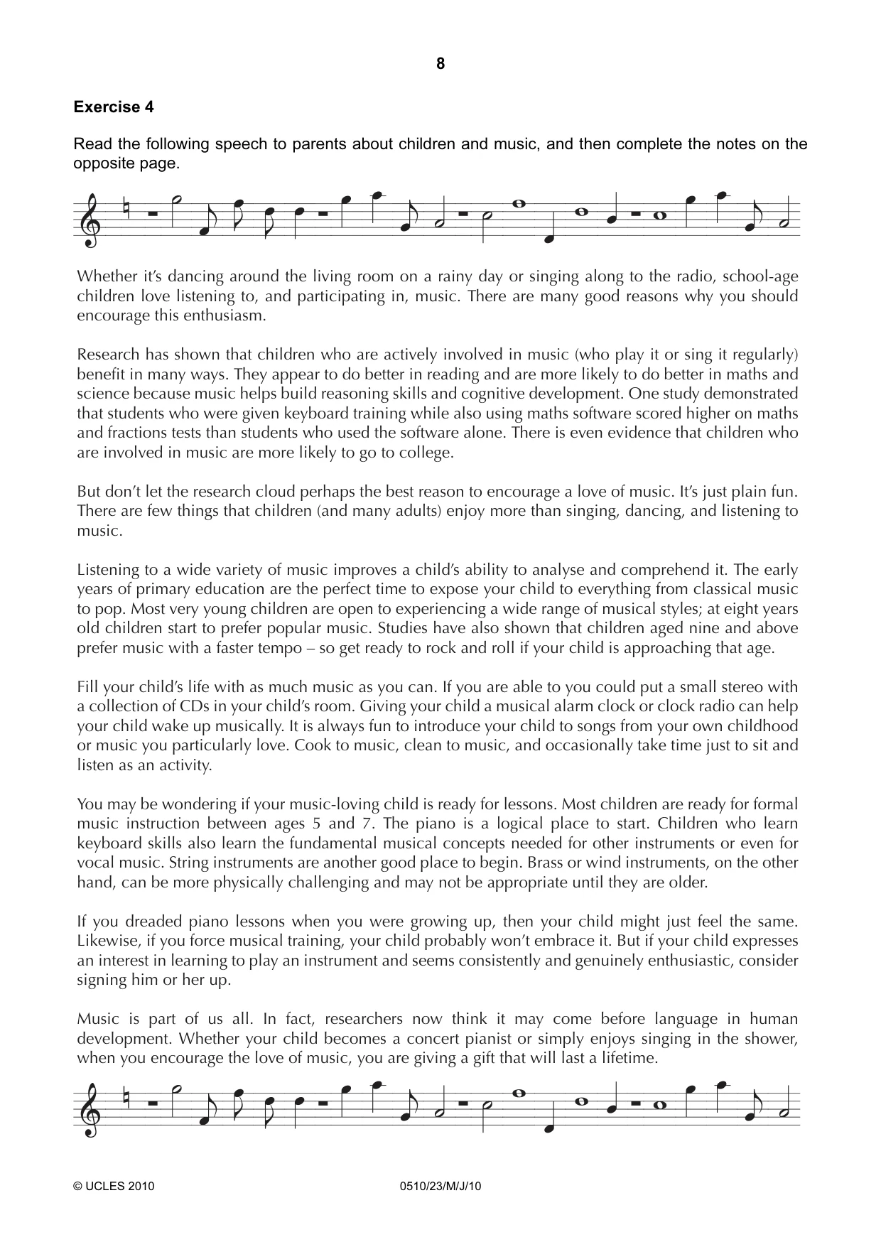 Cambridge IGCSE English - Second Language (oral endorsement) 0510 2010 May/June Paper 2 · Variant 3 question paper, page 8 of 16