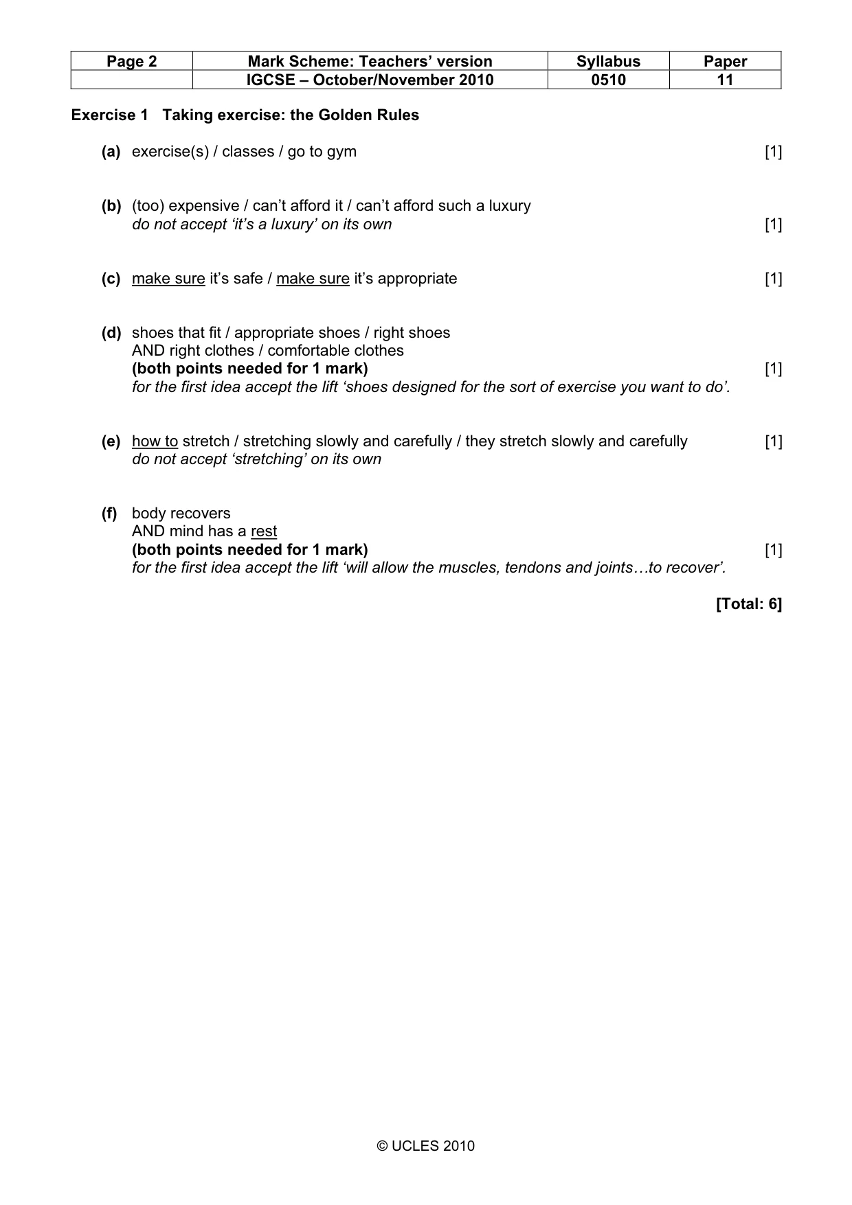 Mark scheme, page 2 of 7