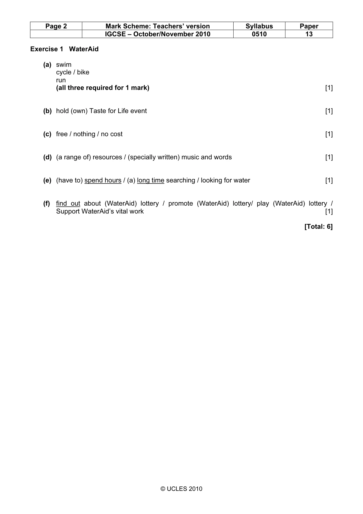 Mark scheme, page 2 of 8