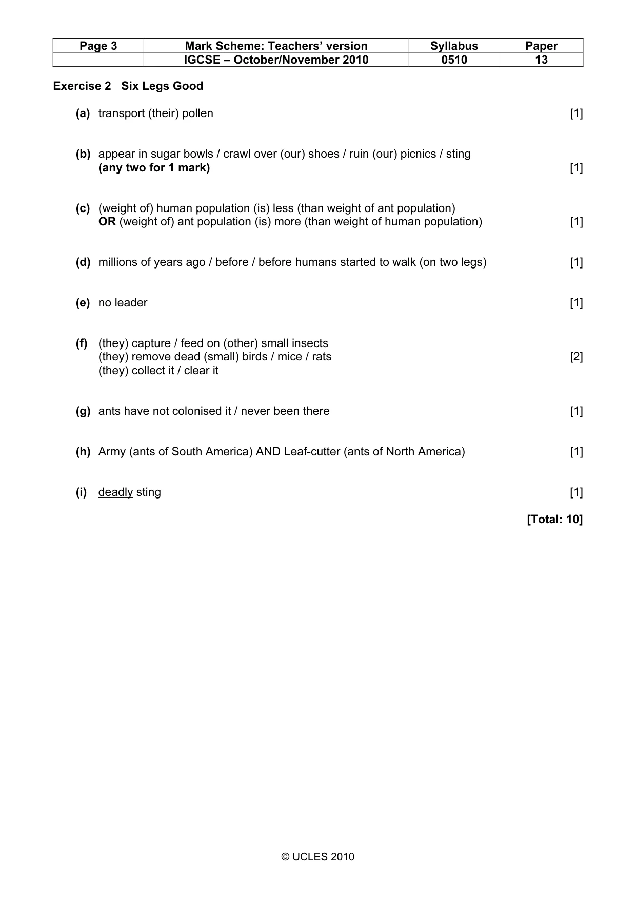 Mark scheme, page 3 of 8