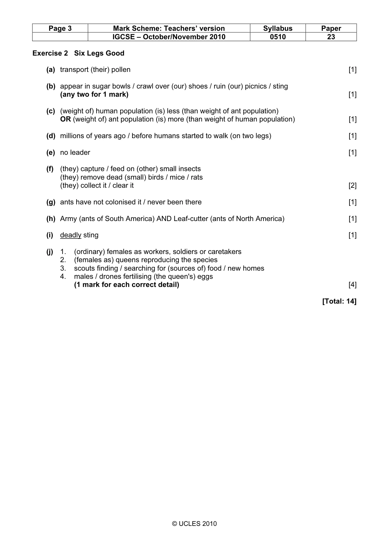Mark scheme, page 3 of 9