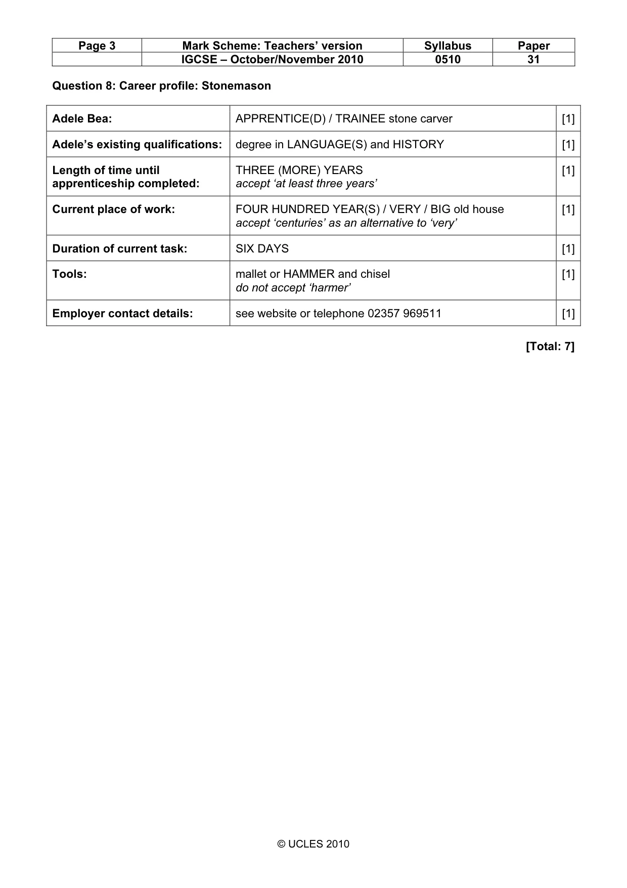 Mark scheme, page 3 of 14