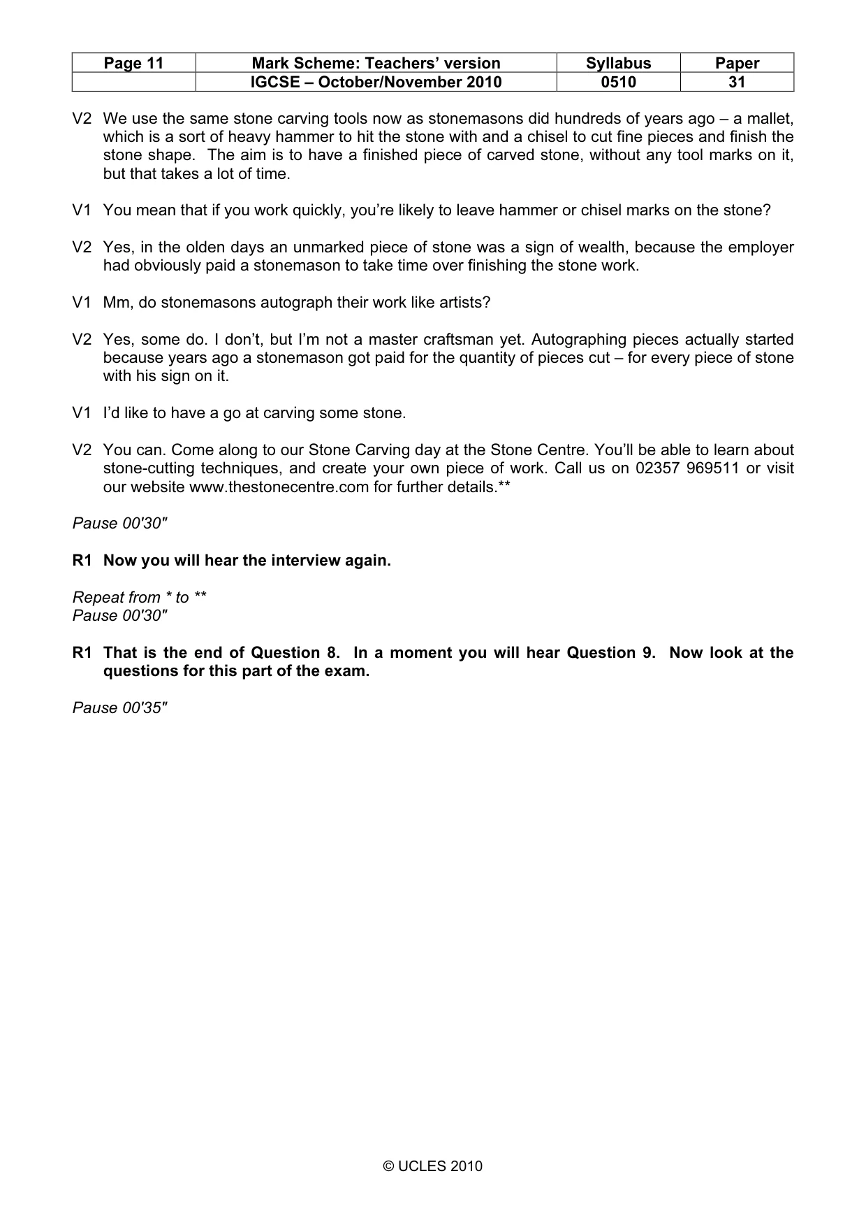 Mark scheme, page 11 of 14