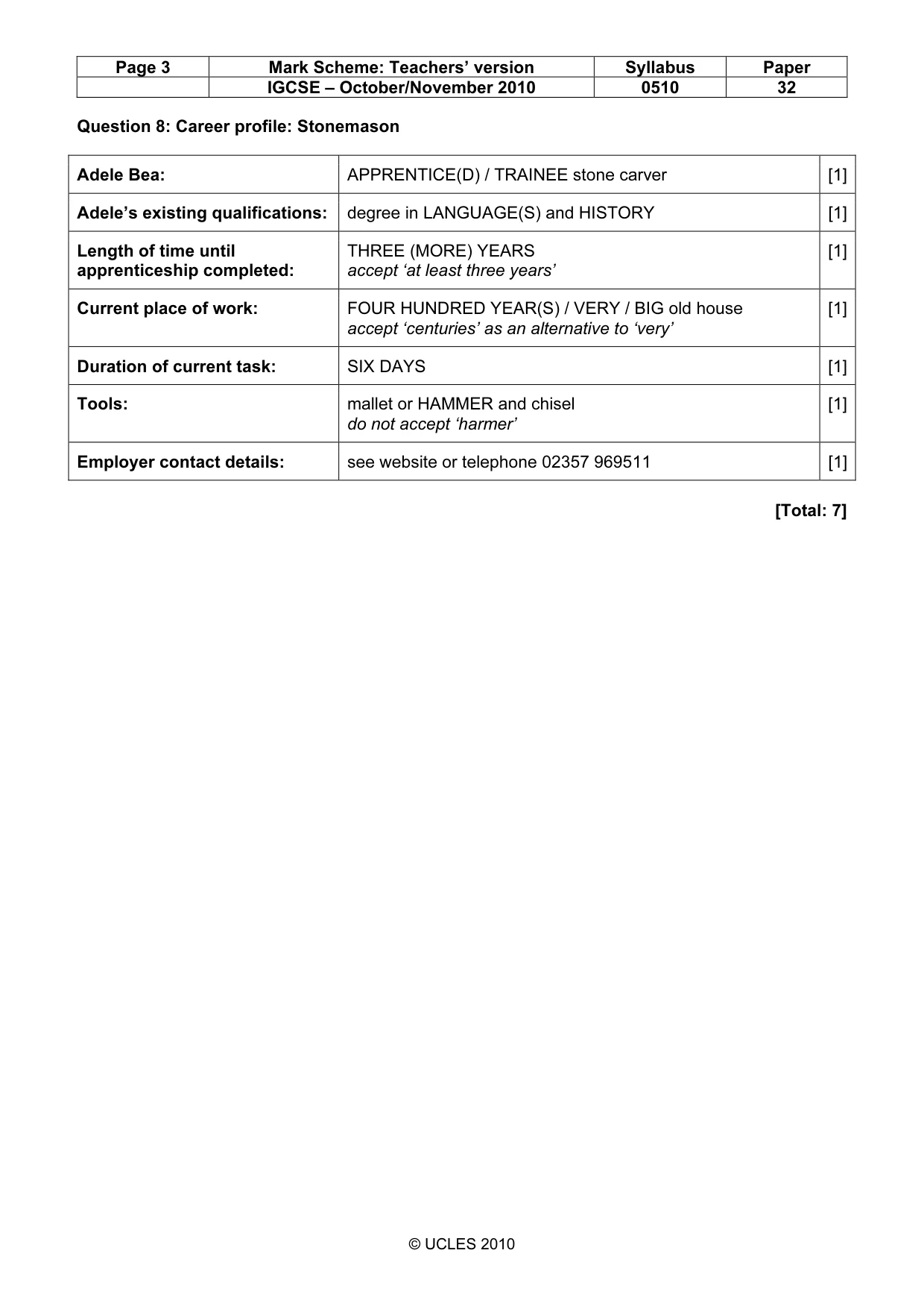 Mark scheme, page 3 of 14
