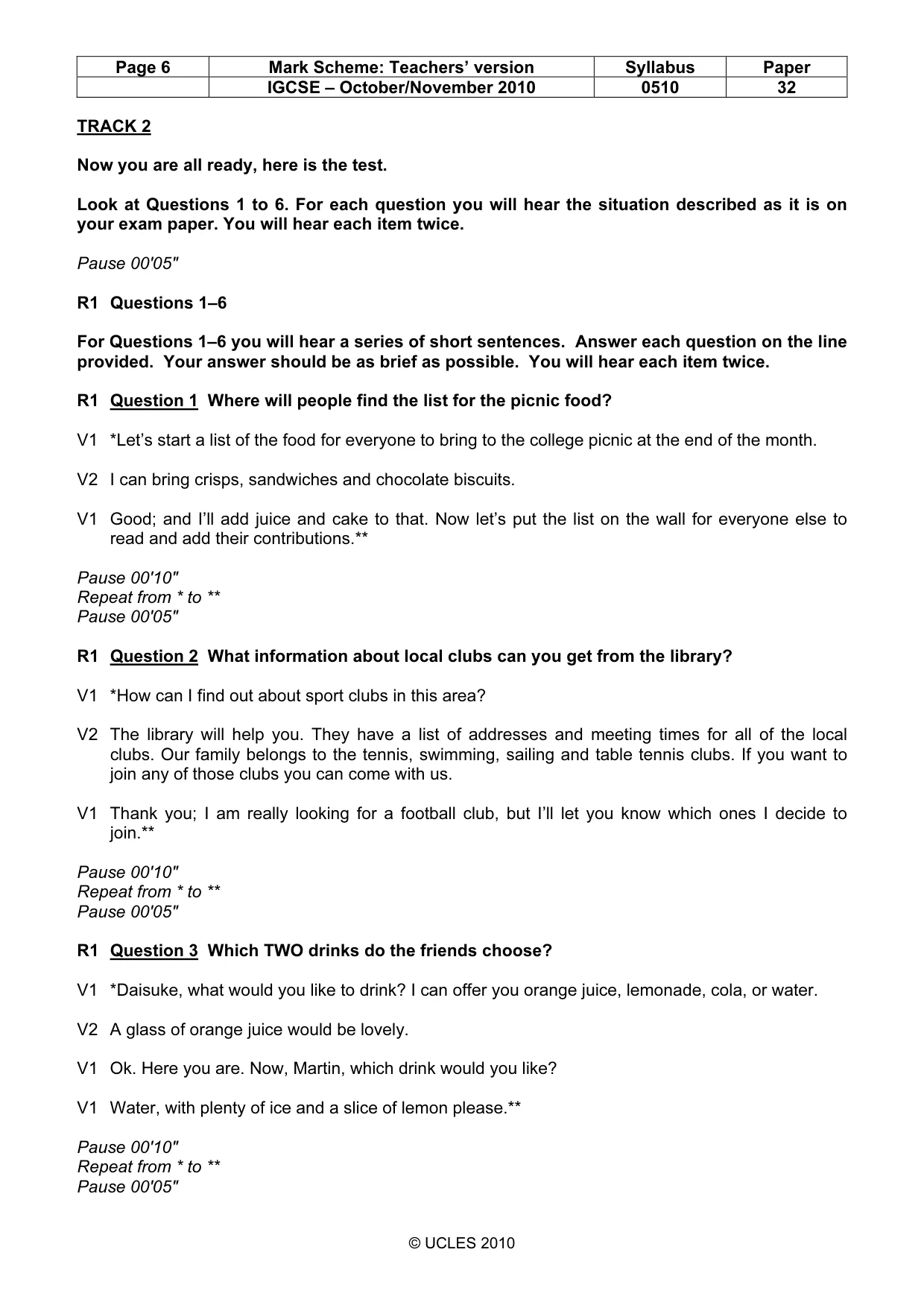 Mark scheme, page 6 of 14
