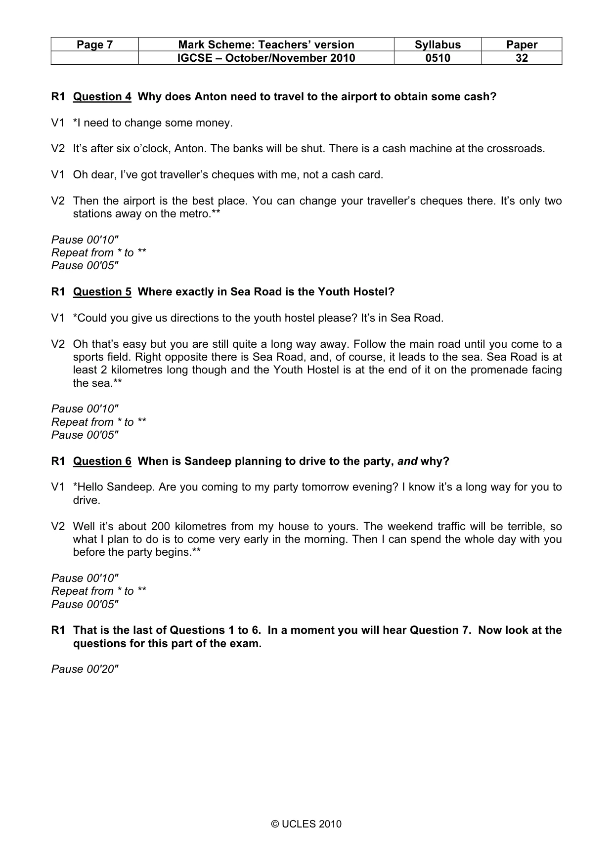 Mark scheme, page 7 of 14