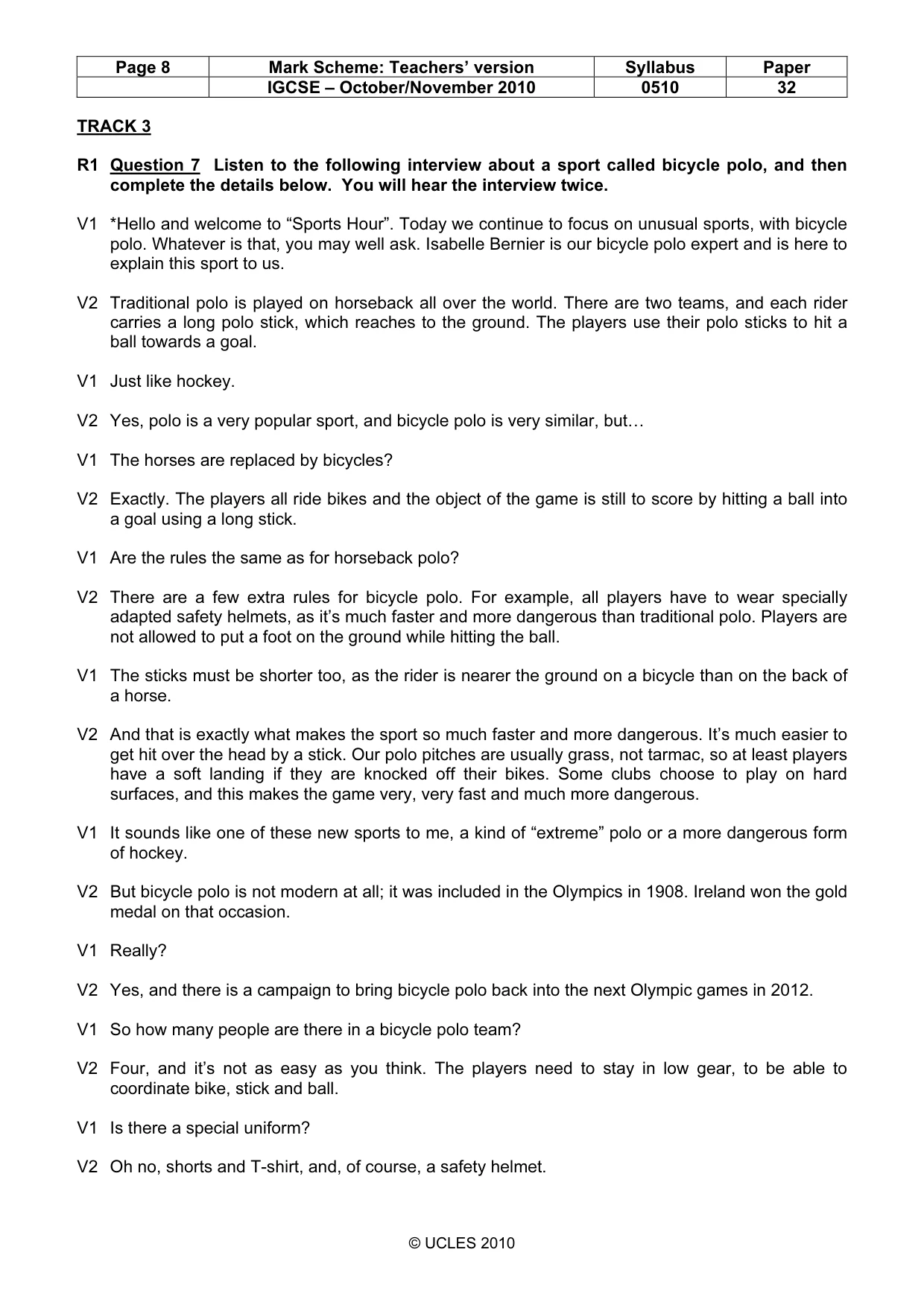 Mark scheme, page 8 of 14