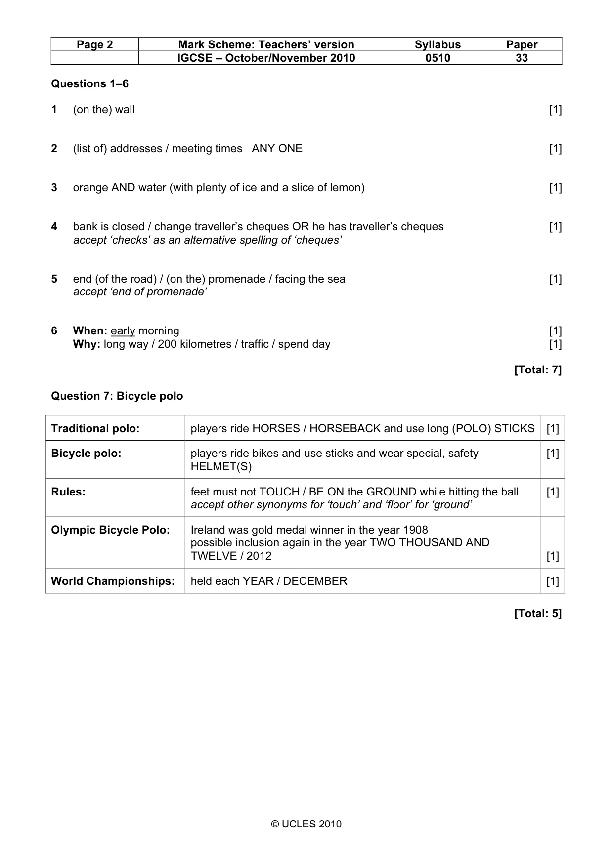 Mark scheme, page 2 of 14