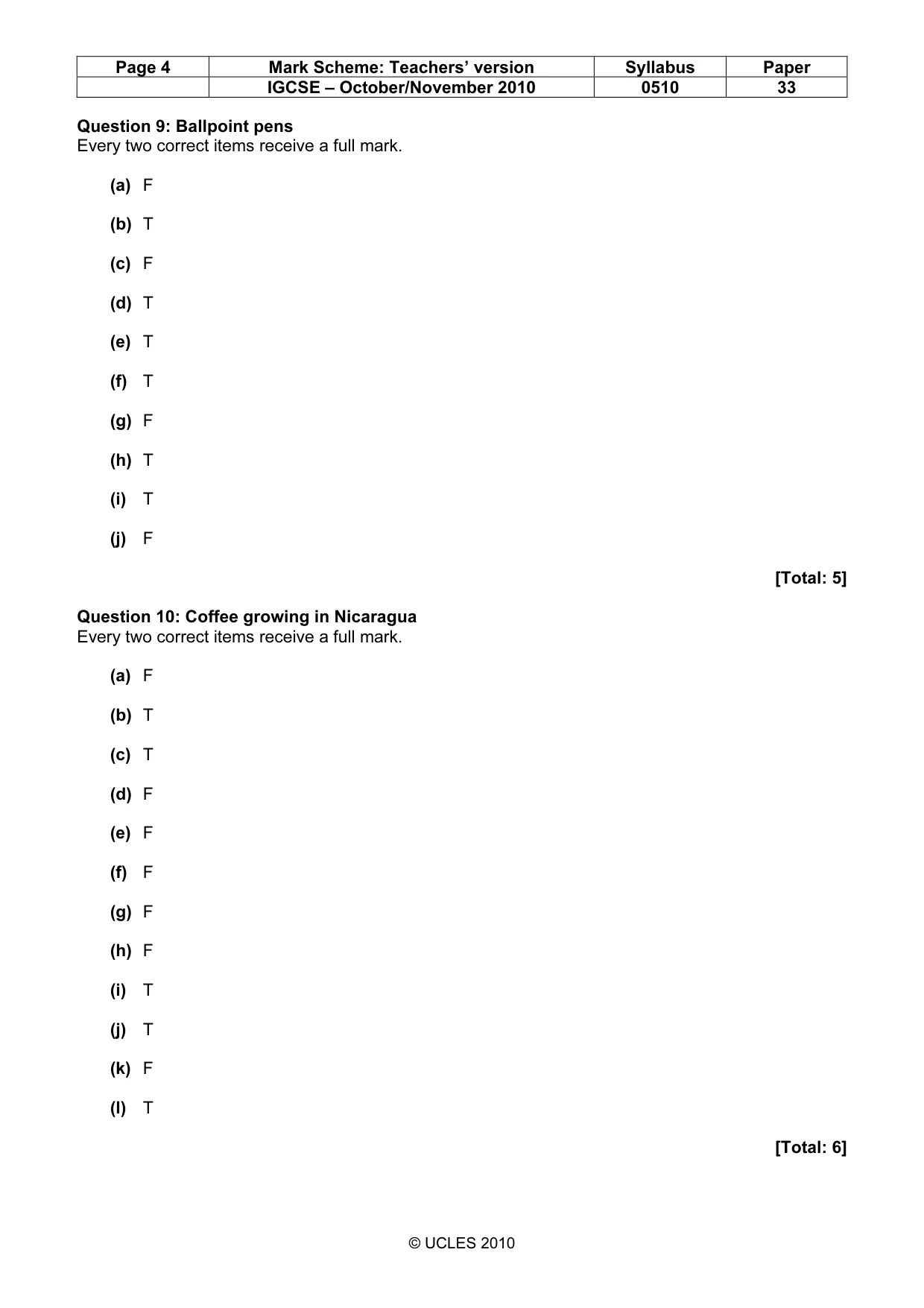 Mark scheme, page 4 of 14